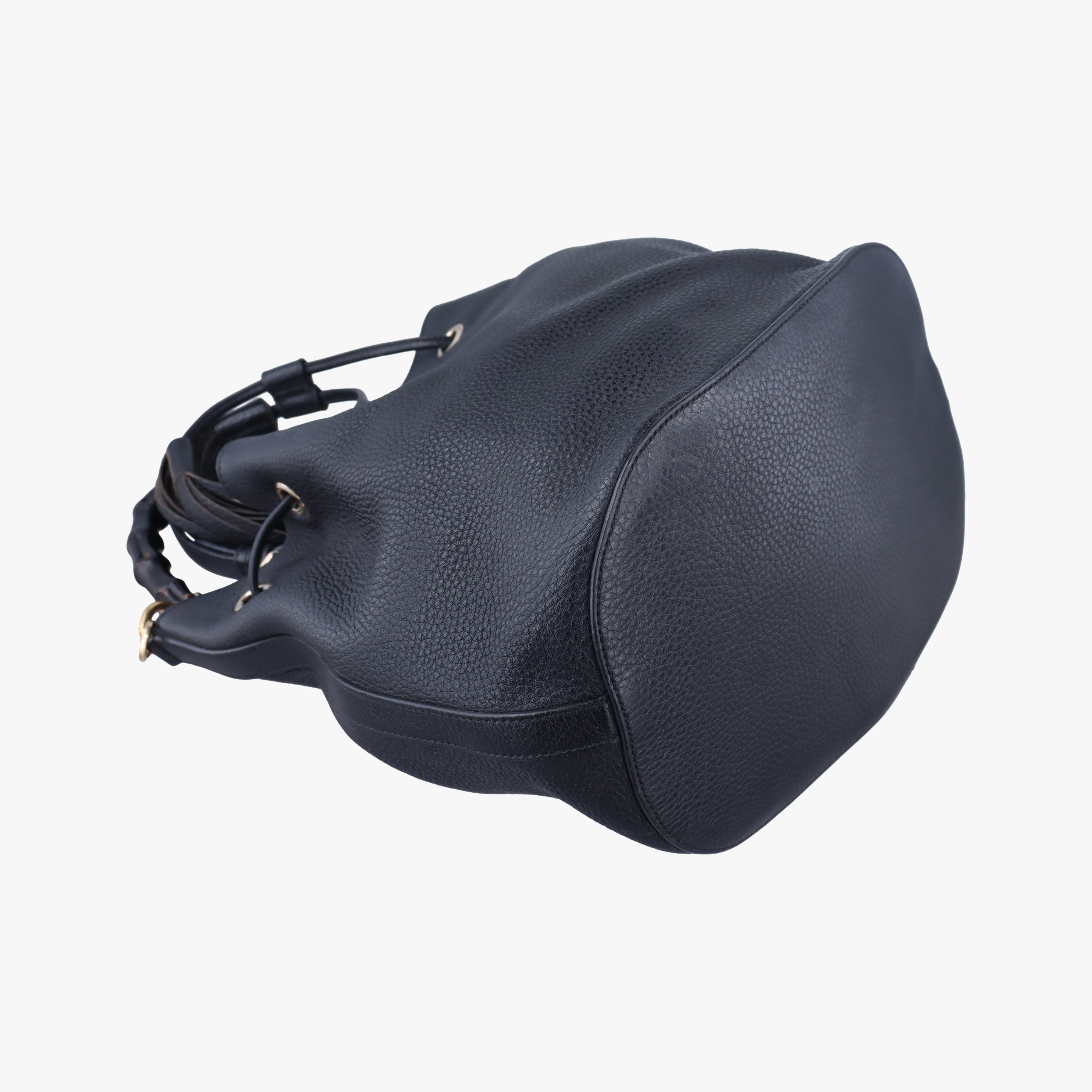 Secondhand Gucci Bamboo Fringe Tassel Bucket Black Leather 387613 shoulderbag | stylenewstar