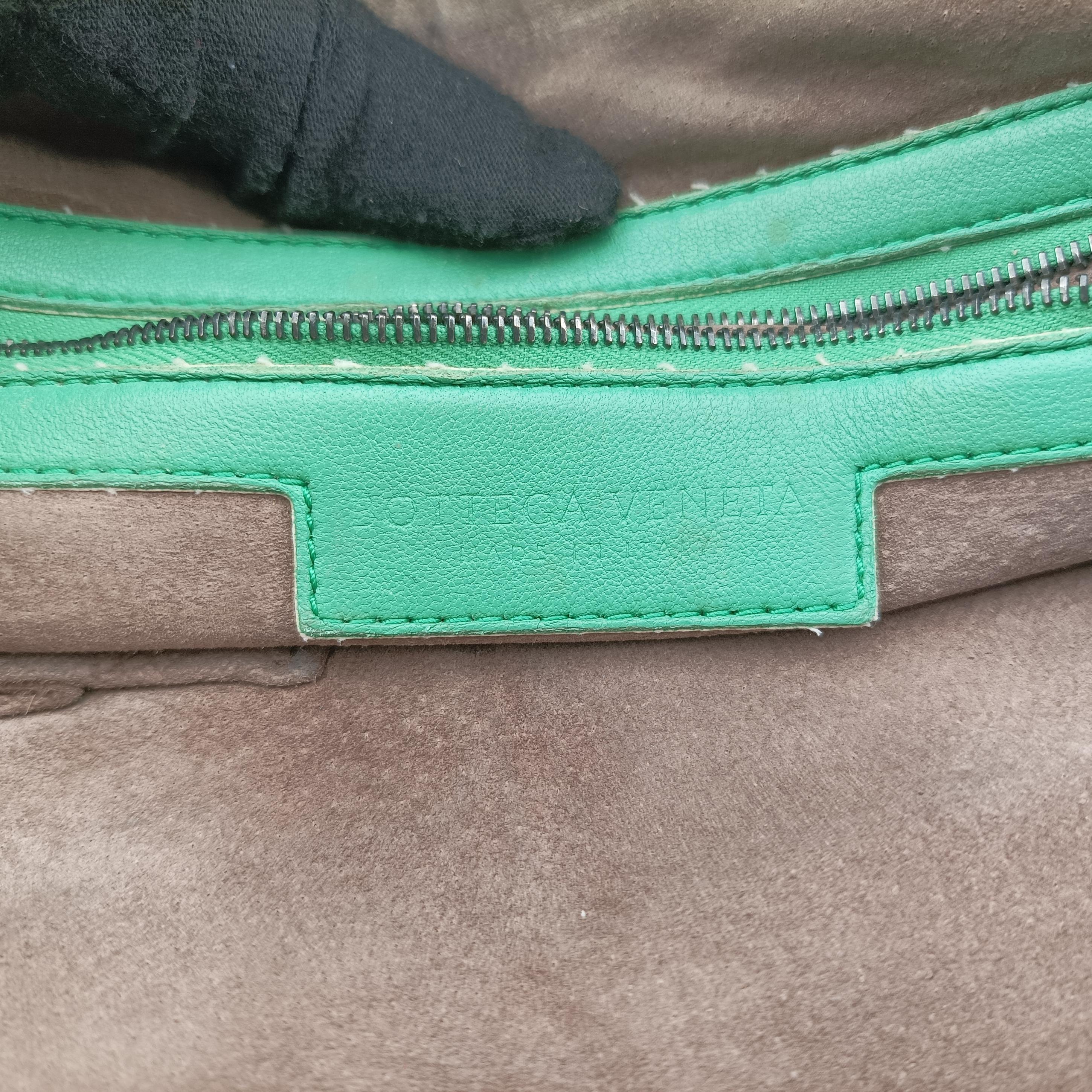 Pre-owned Bottega Veneta NODINI Intrecciato Green lambskin  shoulderbag | stylenewstar