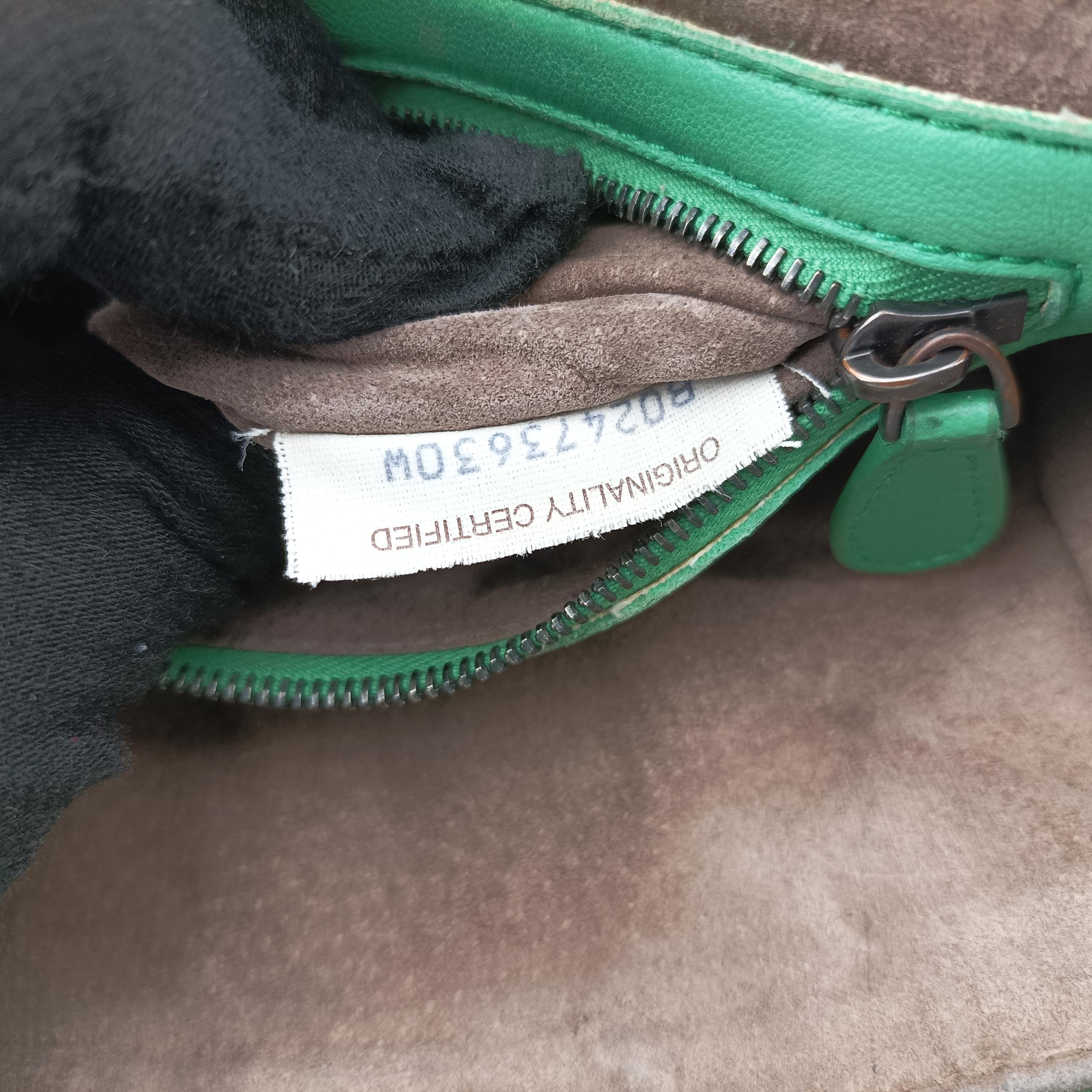 Pre-owned Bottega Veneta NODINI Intrecciato Green lambskin  shoulderbag | stylenewstar