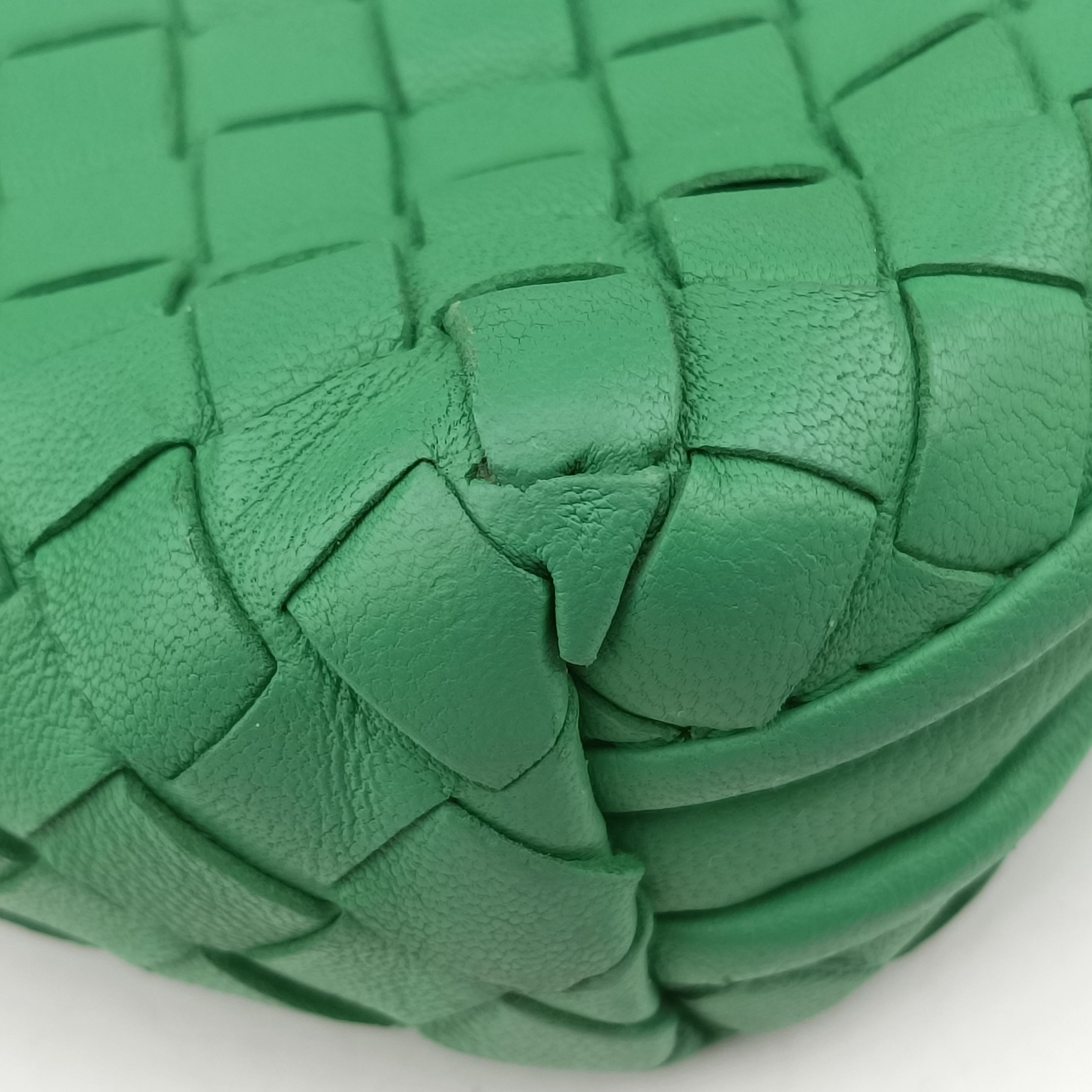 Pre-owned Bottega Veneta NODINI Intrecciato Green lambskin  shoulderbag | stylenewstar