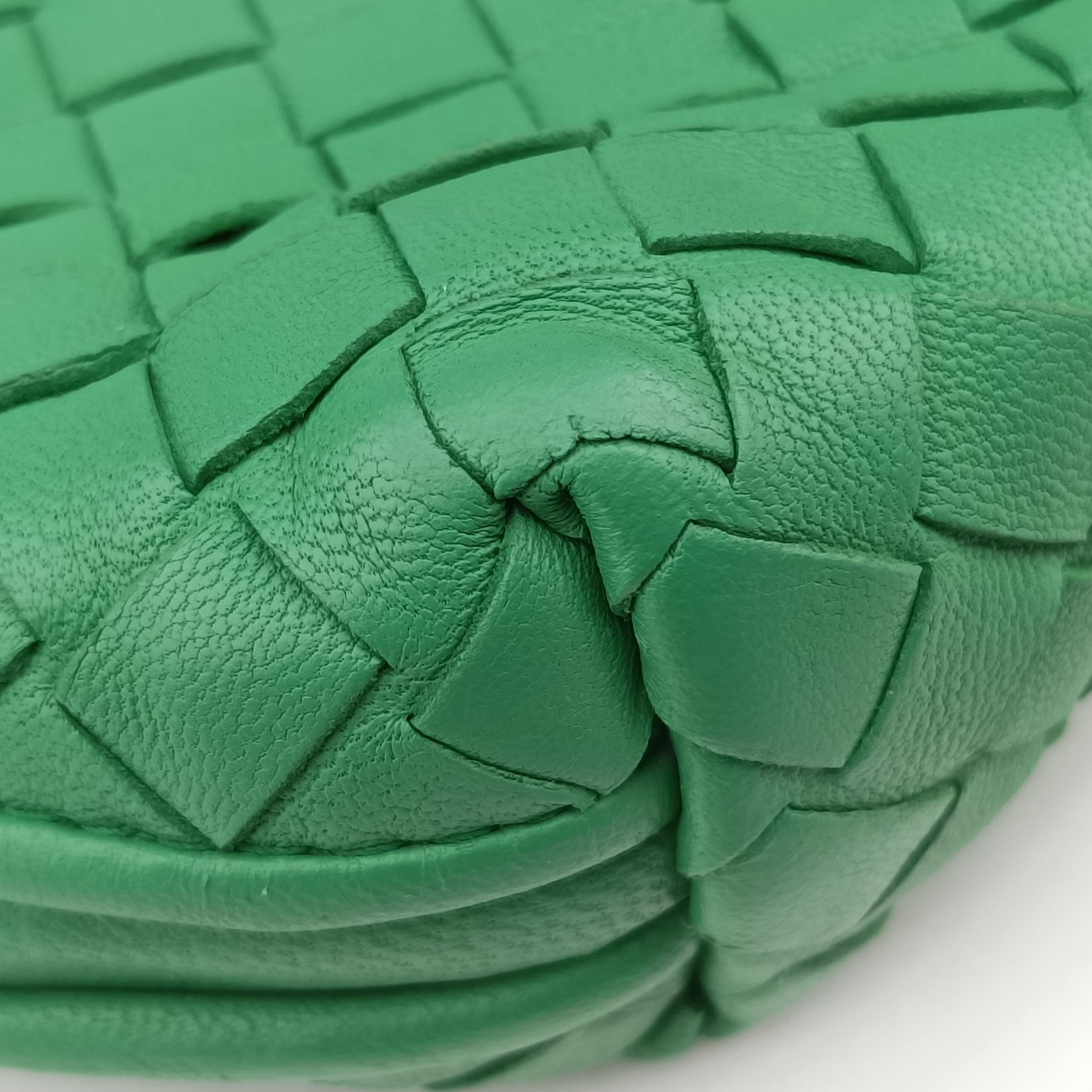 Pre-owned Bottega Veneta NODINI Intrecciato Green lambskin  shoulderbag | stylenewstar