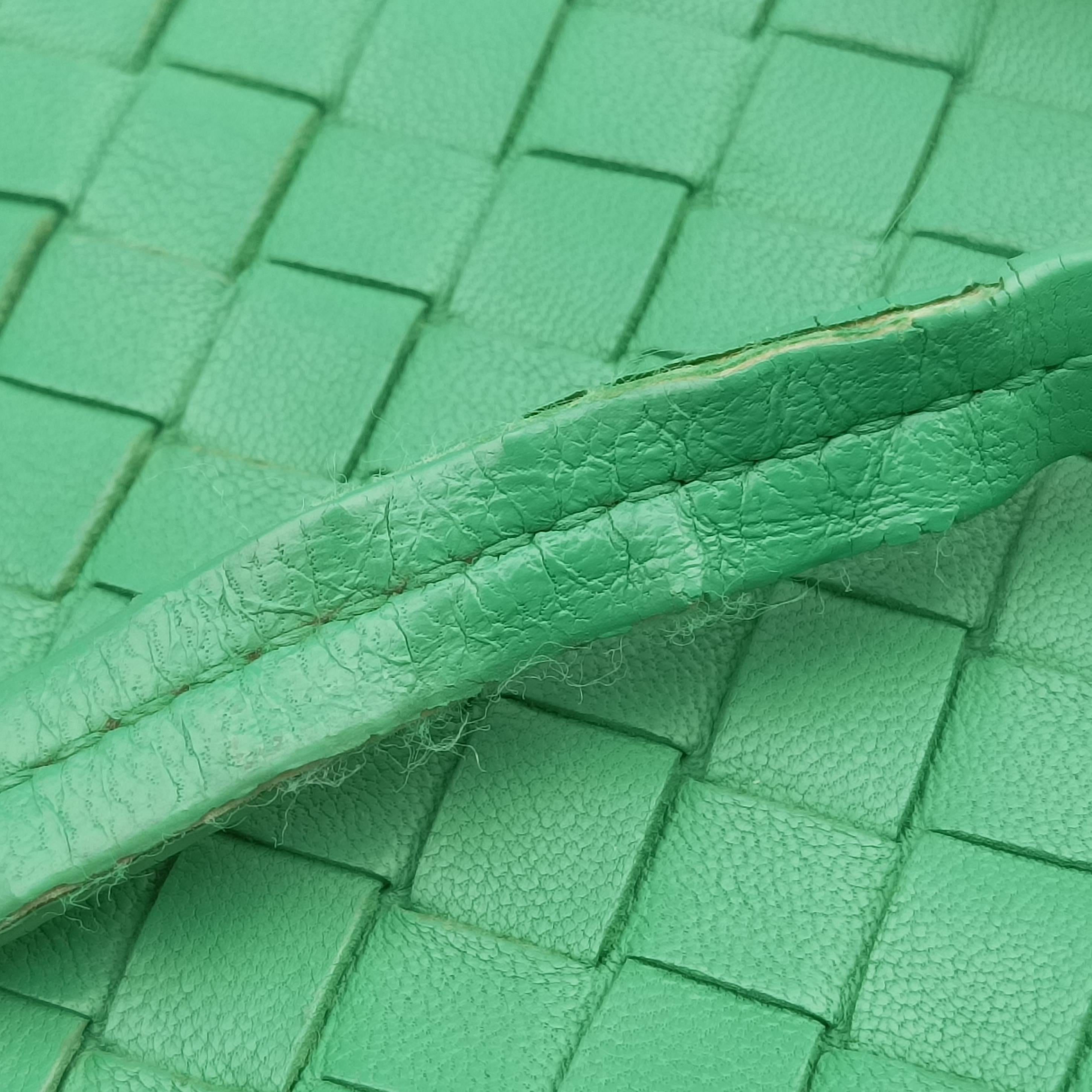 Pre-owned Bottega Veneta NODINI Intrecciato Green lambskin  shoulderbag | stylenewstar