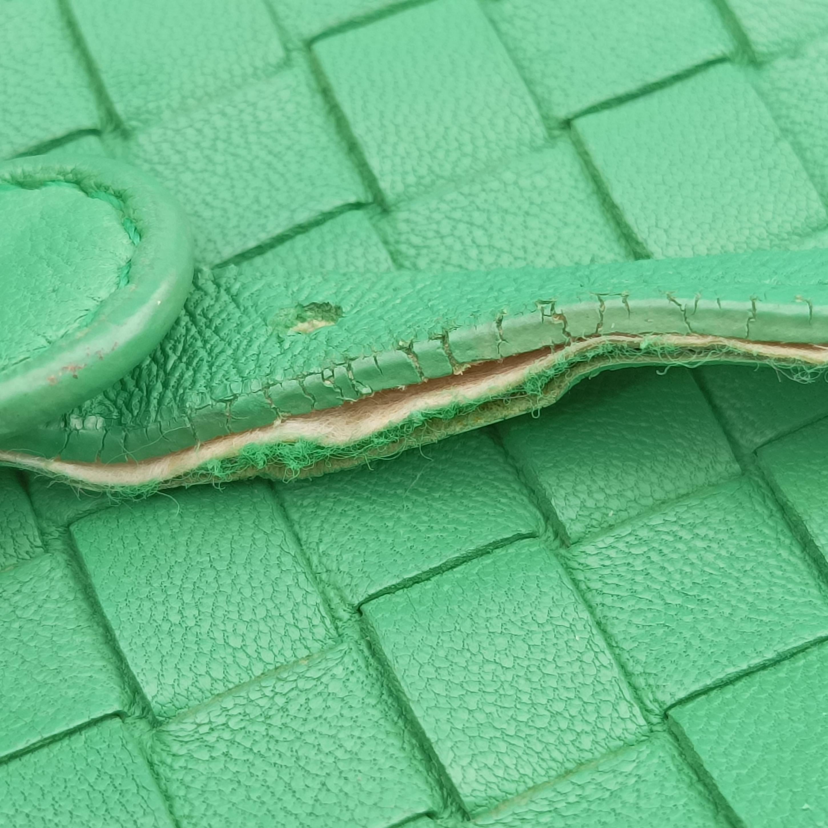 Pre-owned Bottega Veneta NODINI Intrecciato Green lambskin  shoulderbag | stylenewstar
