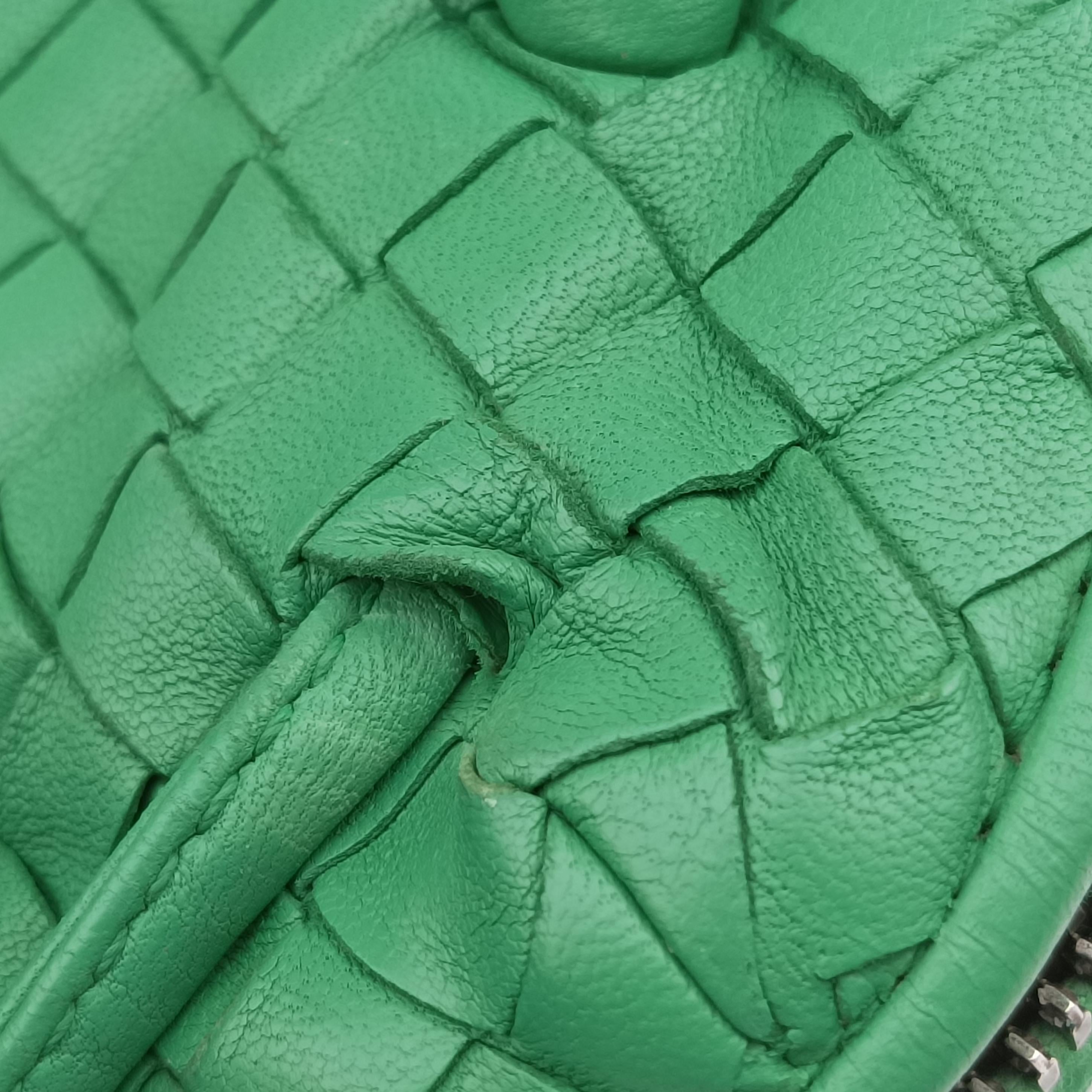 Pre-owned Bottega Veneta NODINI Intrecciato Green lambskin  shoulderbag | stylenewstar
