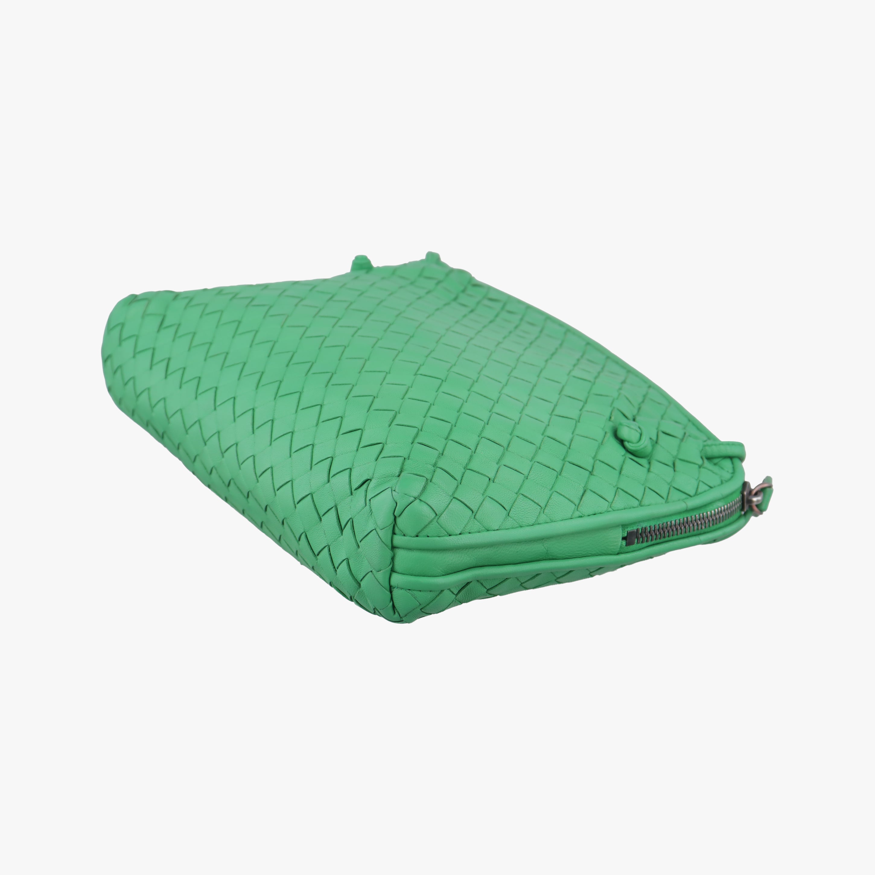 Pre-owned Bottega Veneta NODINI Intrecciato Green lambskin  shoulderbag | stylenewstar