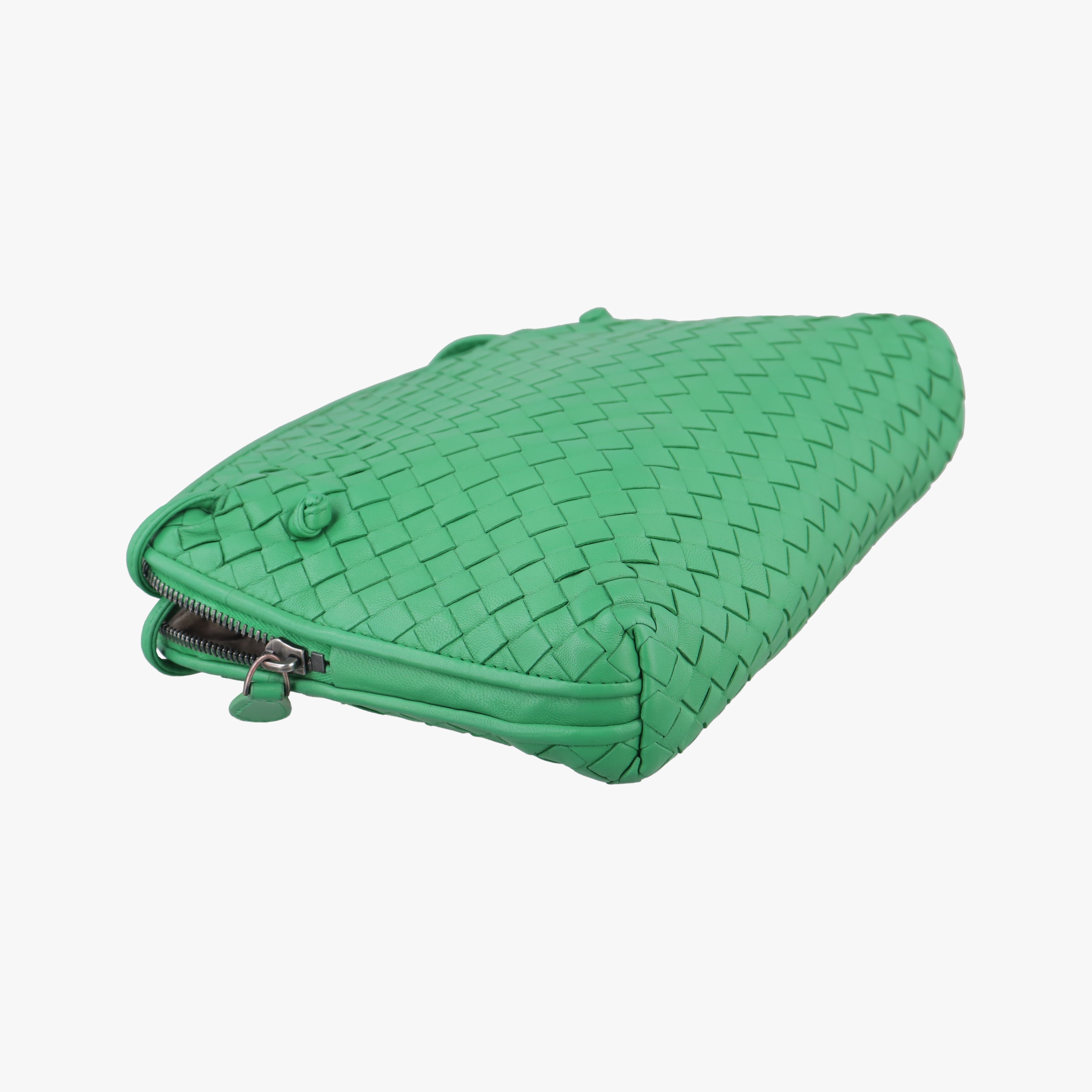 Pre-owned Bottega Veneta NODINI Intrecciato Green lambskin  shoulderbag | stylenewstar