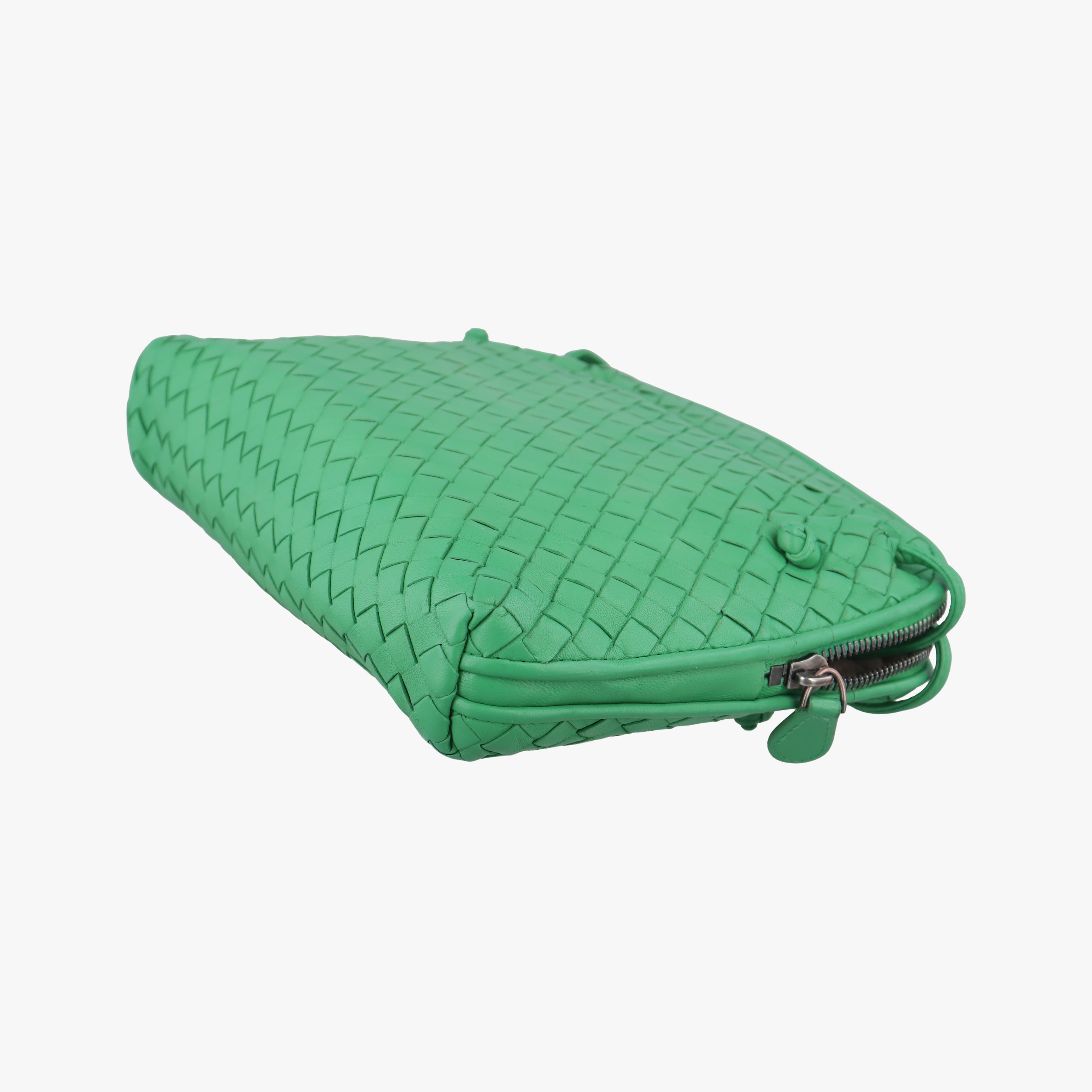 Pre-owned Bottega Veneta NODINI Intrecciato Green lambskin  shoulderbag | stylenewstar
