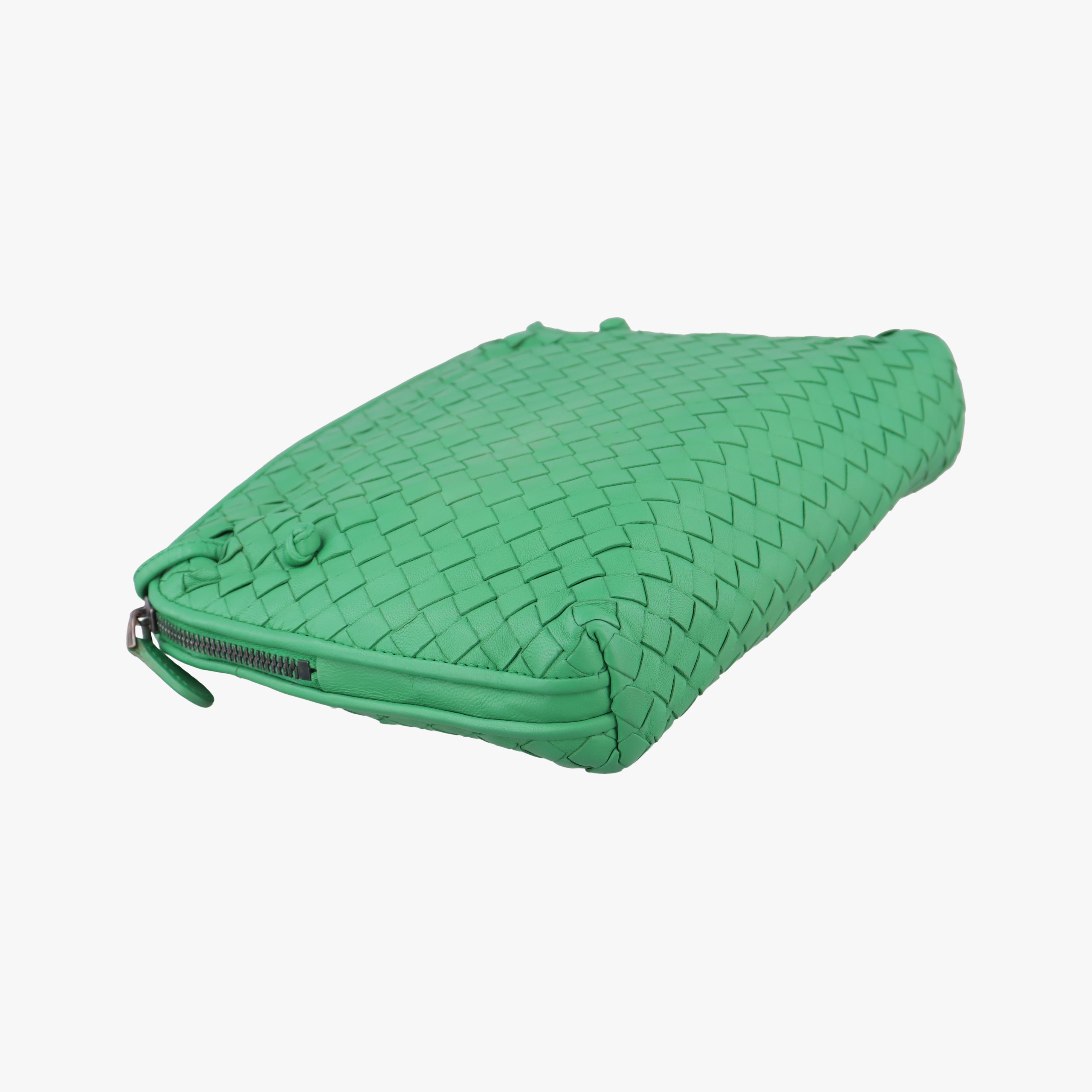 Pre-owned Bottega Veneta NODINI Intrecciato Green lambskin  shoulderbag | stylenewstar