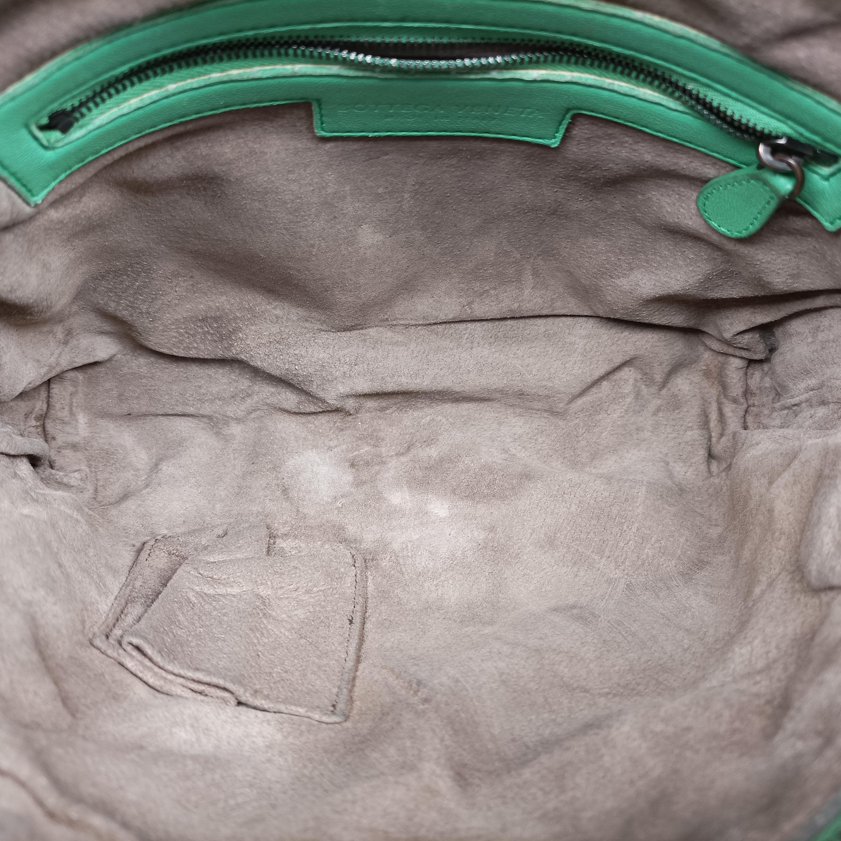 Pre-owned Bottega Veneta NODINI Intrecciato Green lambskin  shoulderbag | stylenewstar
