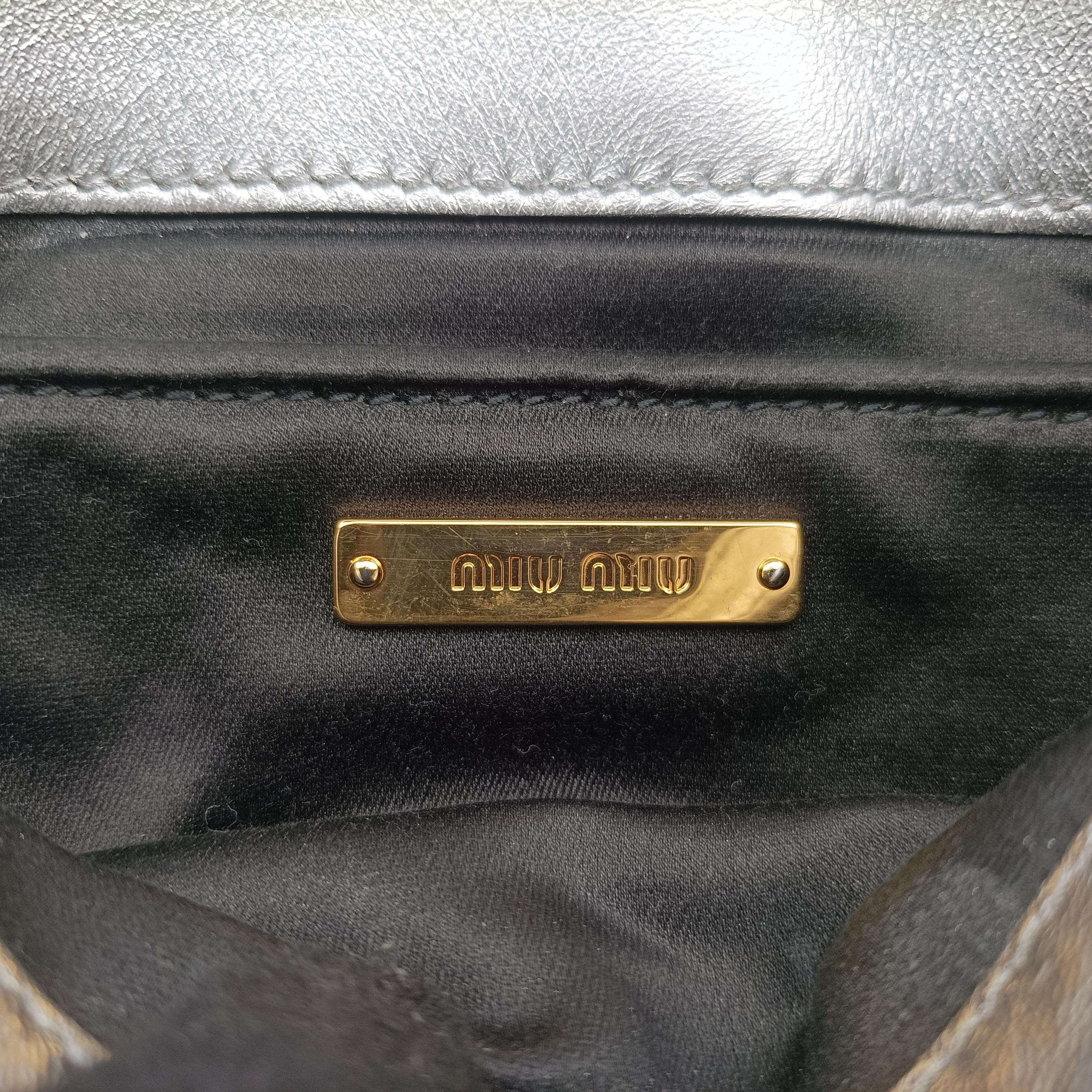 Pre-owned Miu Miu Miu Lady Silver Leather  shoulderbag | stylenewstar