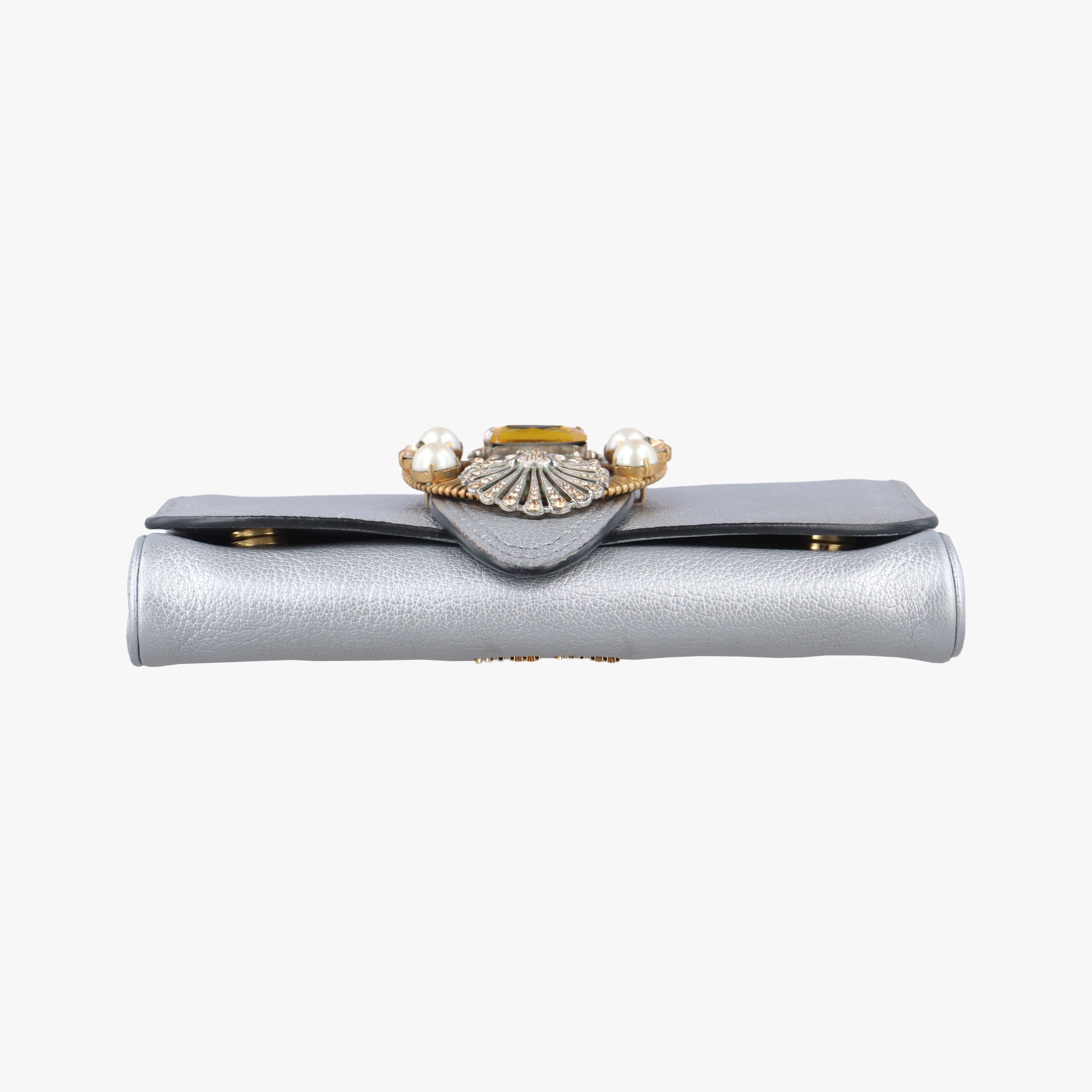 Pre-owned Miu Miu Miu Lady Silver Leather  shoulderbag | stylenewstar