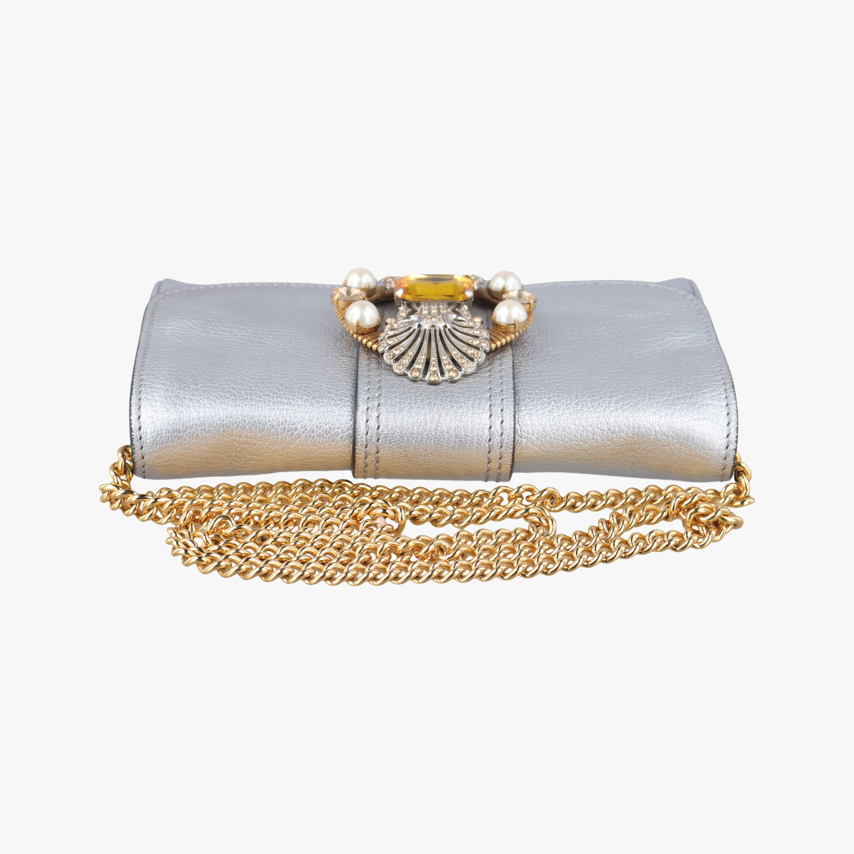 Pre-owned Miu Miu Miu Lady Silver Leather  shoulderbag | stylenewstar