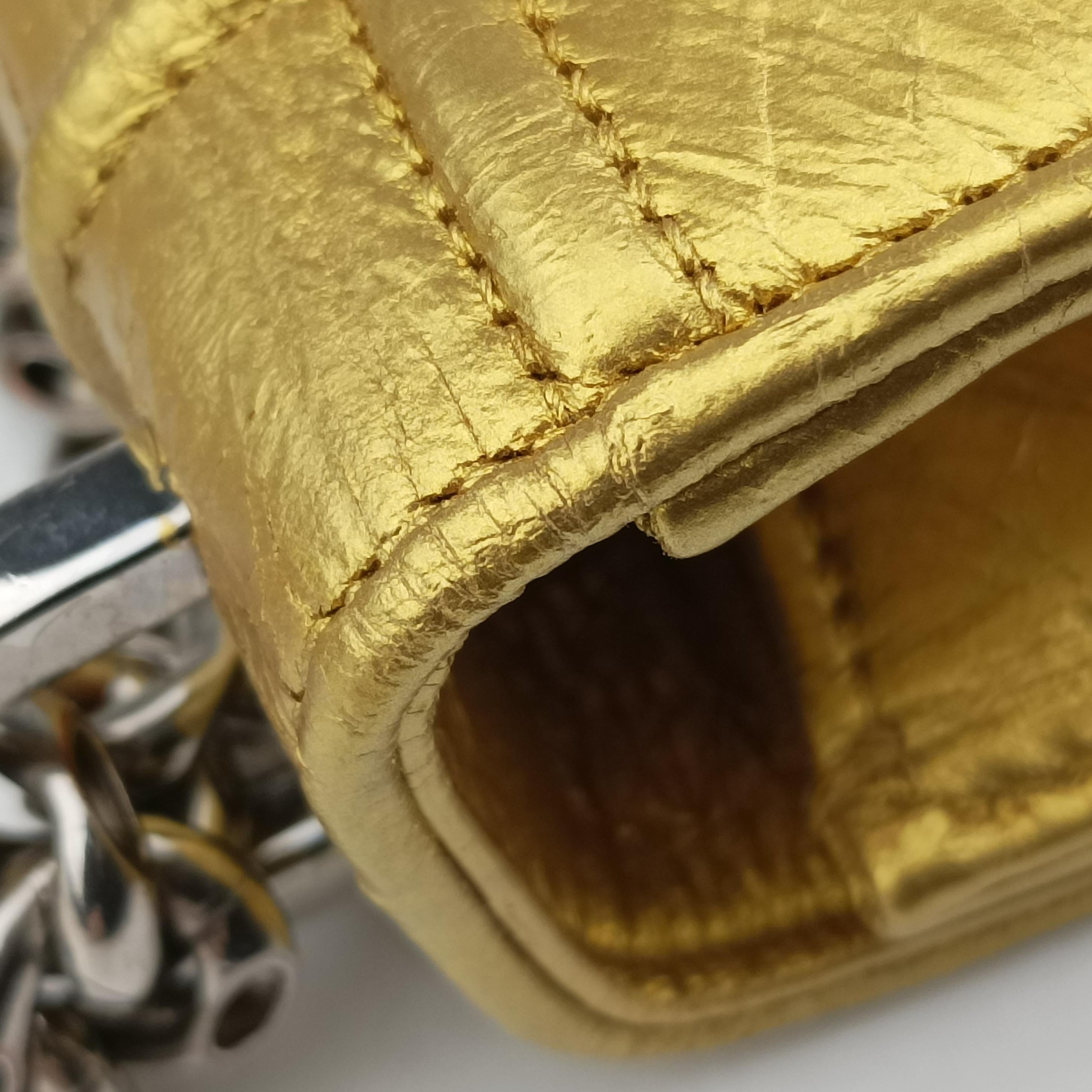 Pre-owned Christian Dior Diorama CD Clasp Golden Leather  shoulderbag | stylenewstar