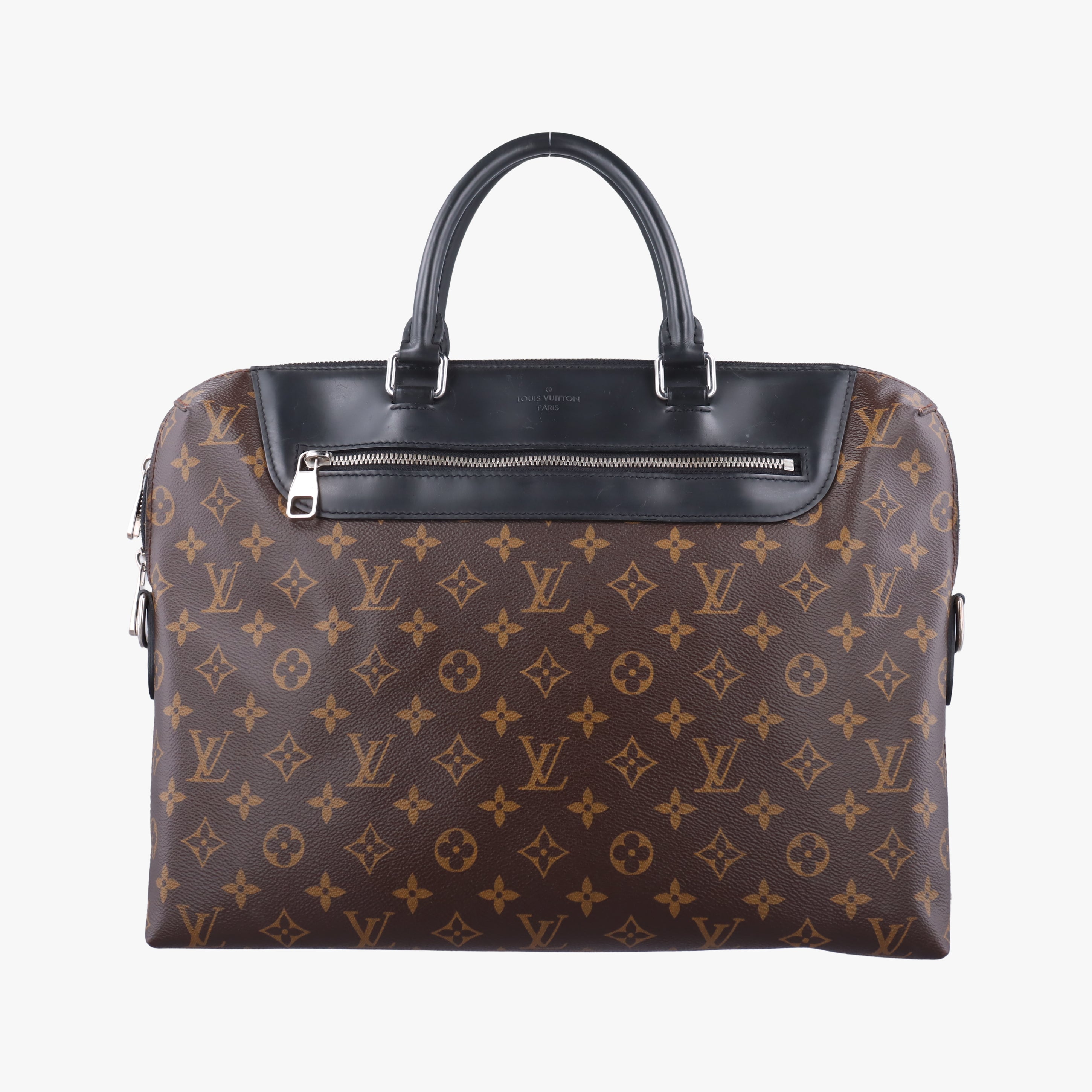 Pre-owned Louis Vuitton Monogram Macassar Port Document Jour Brown×Black Monogram coated canvas M54019 handbag | stylenewstar