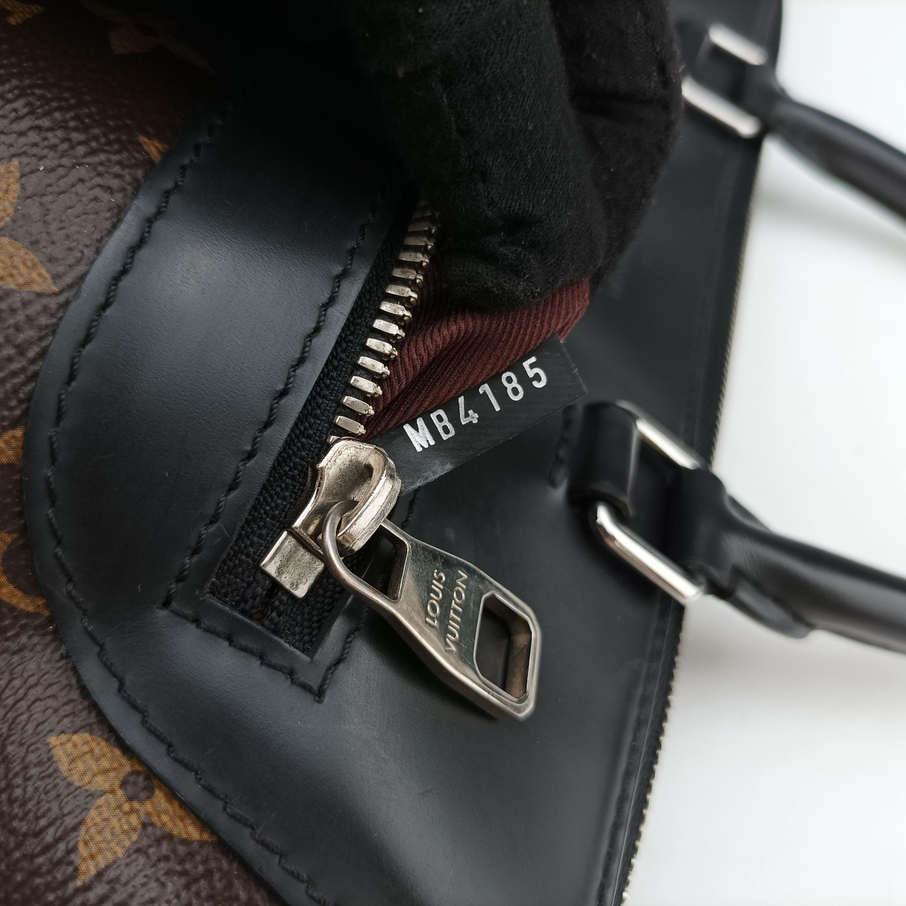 Pre-owned Louis Vuitton Monogram Macassar Port Document Jour Brown×Black Monogram coated canvas M54019 handbag | stylenewstar