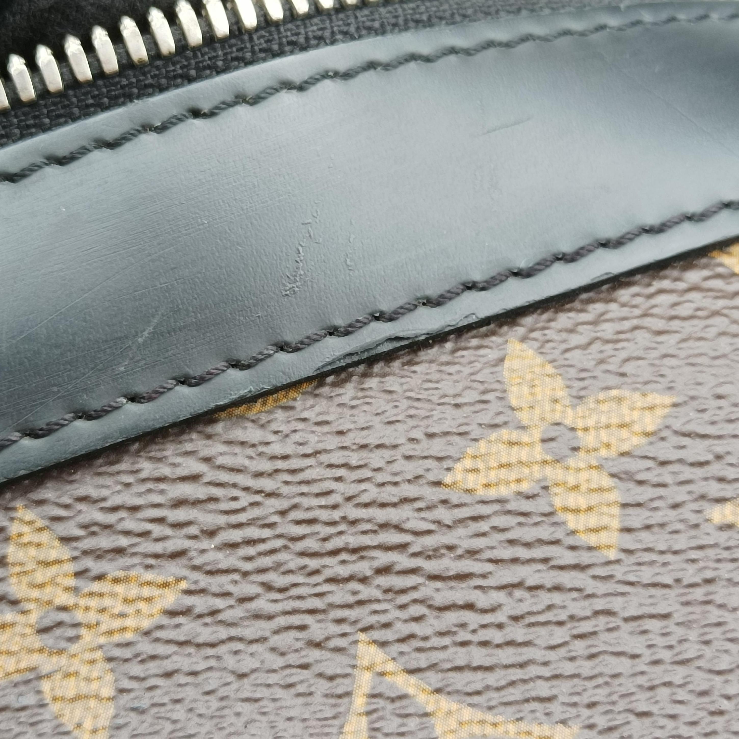 Pre-owned Louis Vuitton Monogram Macassar Port Document Jour Brown×Black Monogram coated canvas M54019 handbag | stylenewstar