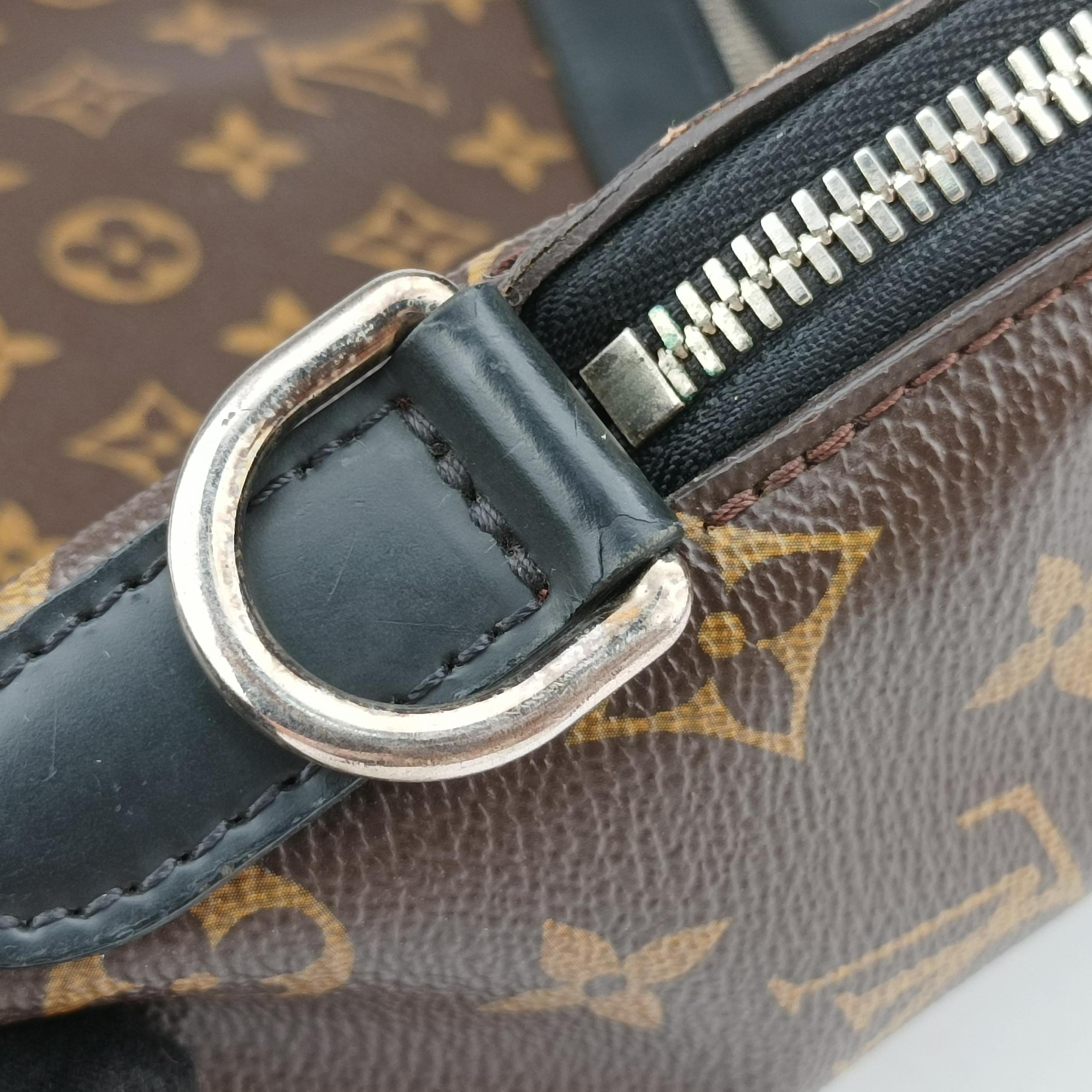 Pre-owned Louis Vuitton Monogram Macassar Port Document Jour Brown×Black Monogram coated canvas M54019 handbag | stylenewstar
