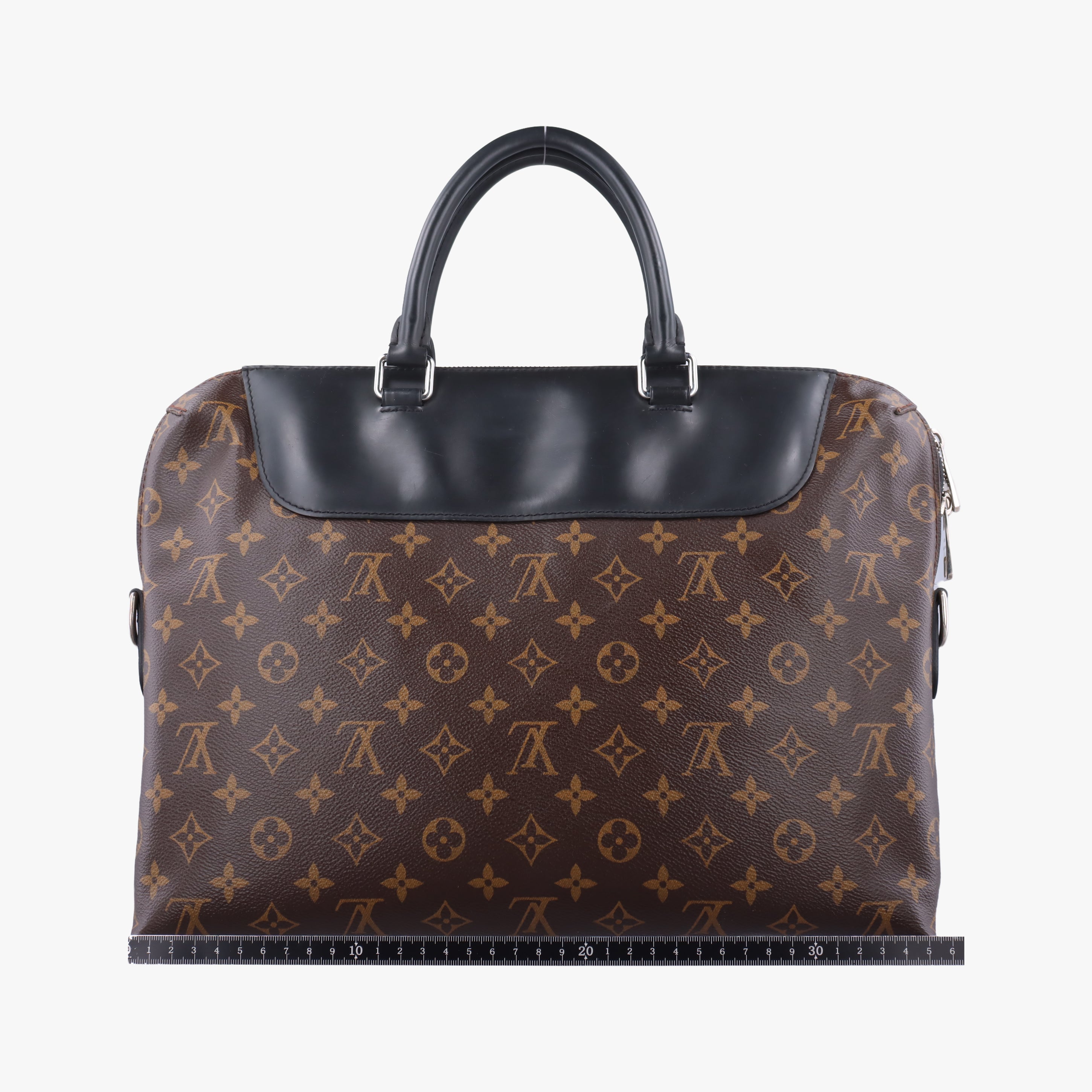 Pre-owned Louis Vuitton Monogram Macassar Port Document Jour Brown×Black Monogram coated canvas M54019 handbag | stylenewstar