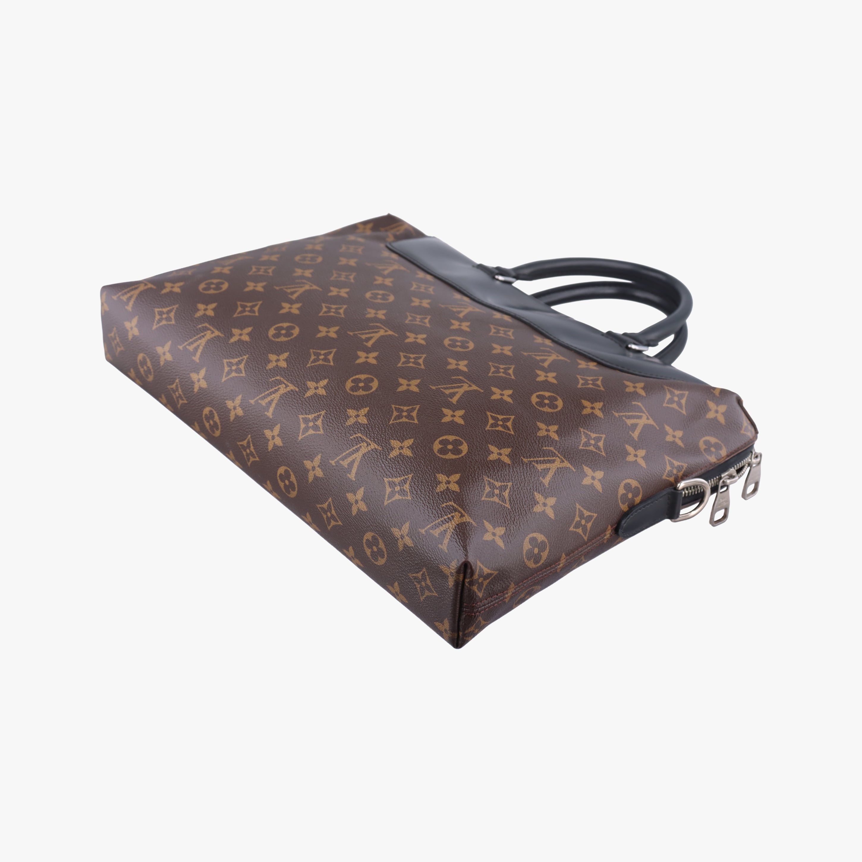 Pre-owned Louis Vuitton Monogram Macassar Port Document Jour Brown×Black Monogram coated canvas M54019 handbag | stylenewstar