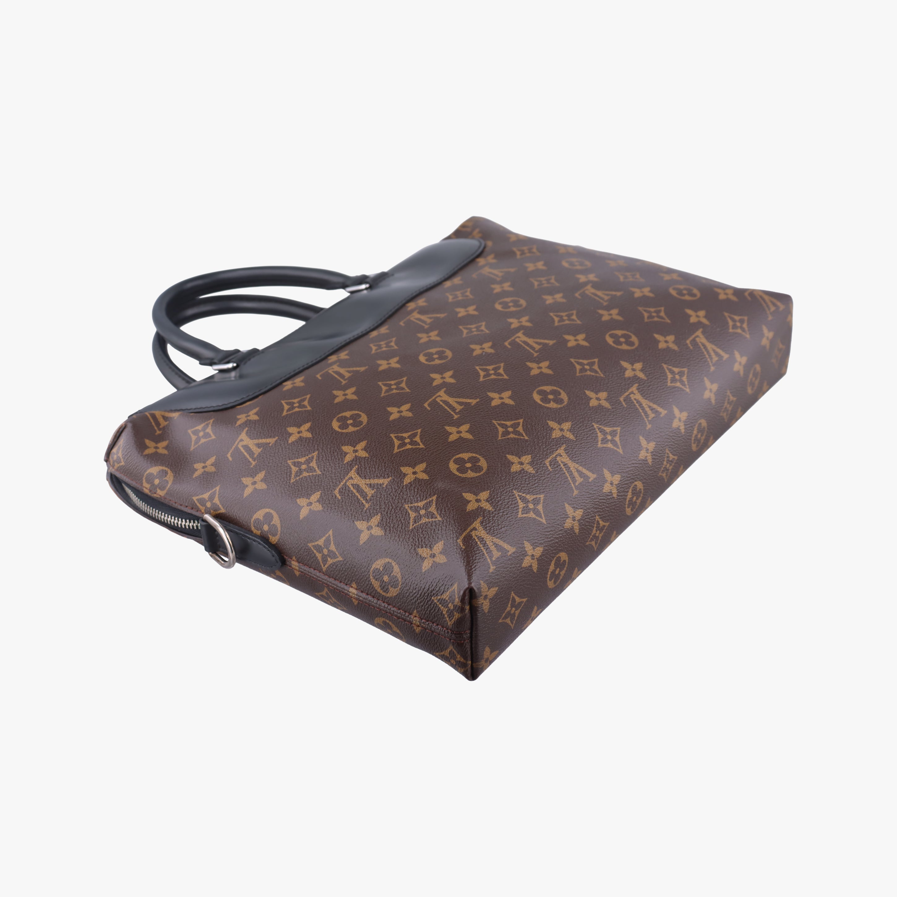 Pre-owned Louis Vuitton Monogram Macassar Port Document Jour Brown×Black Monogram coated canvas M54019 handbag | stylenewstar