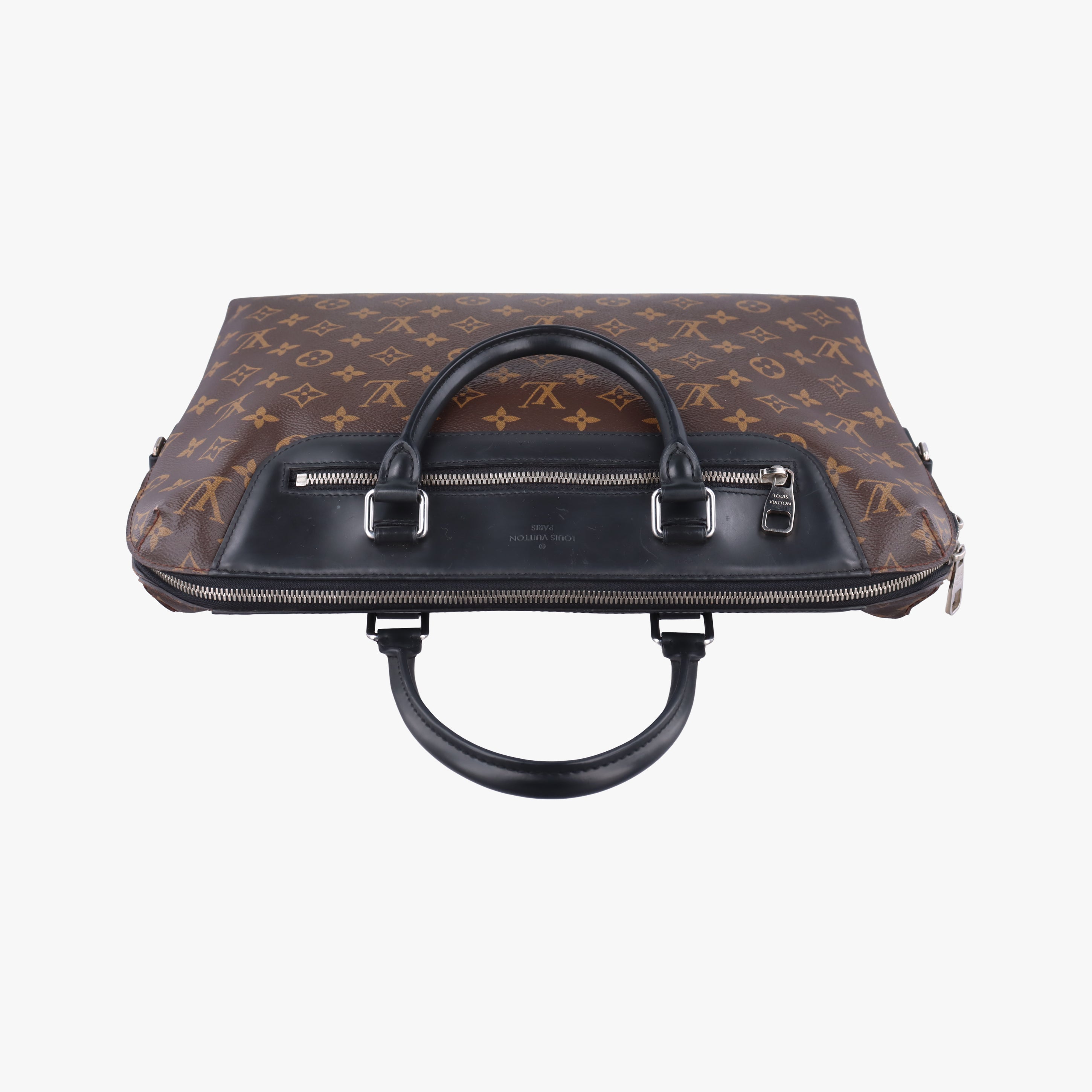 Pre-owned Louis Vuitton Monogram Macassar Port Document Jour Brown×Black Monogram coated canvas M54019 handbag | stylenewstar