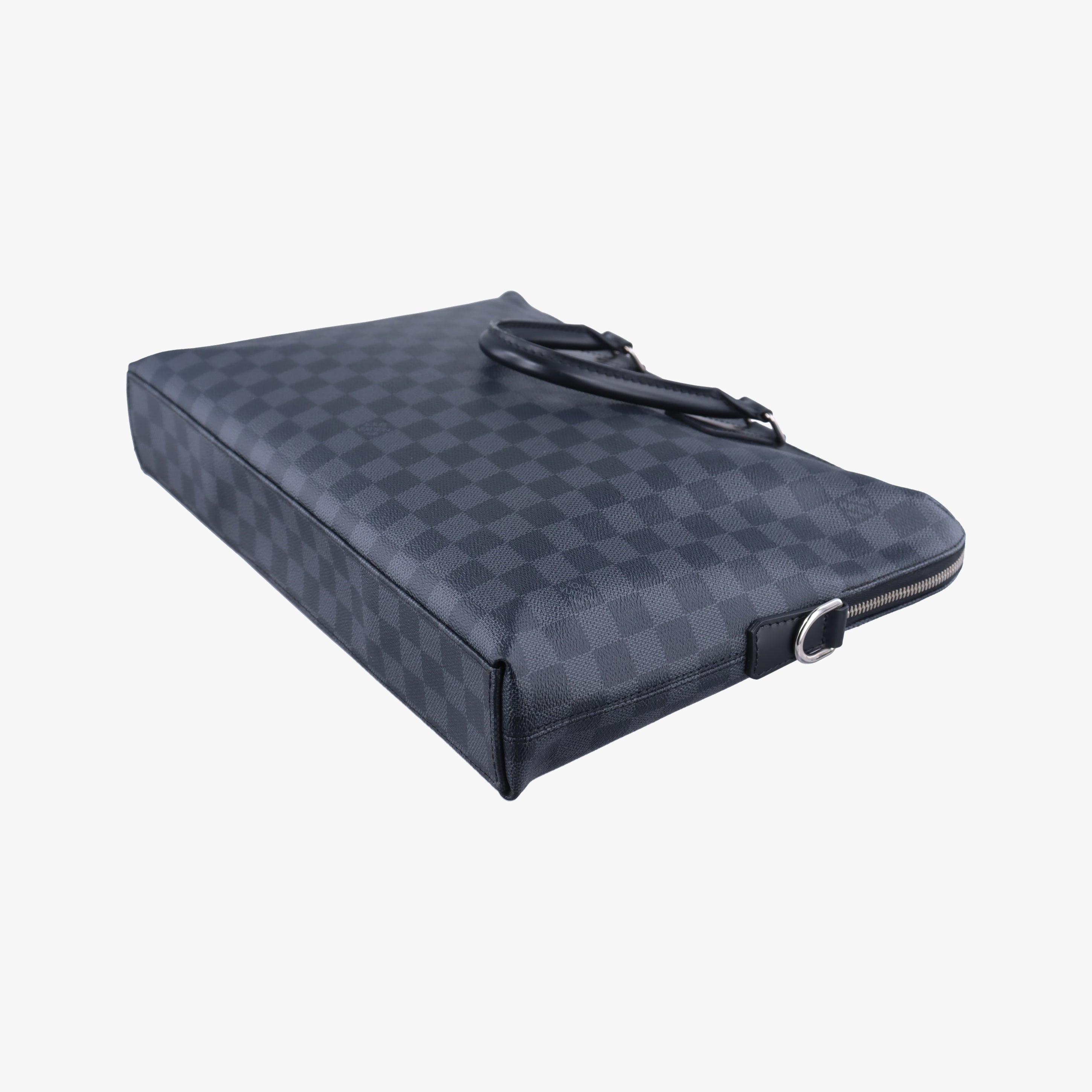Pre-owned Louis Vuitton Porte Documents Jour Noir Damier Graphite N48224 handbag | stylenewstar