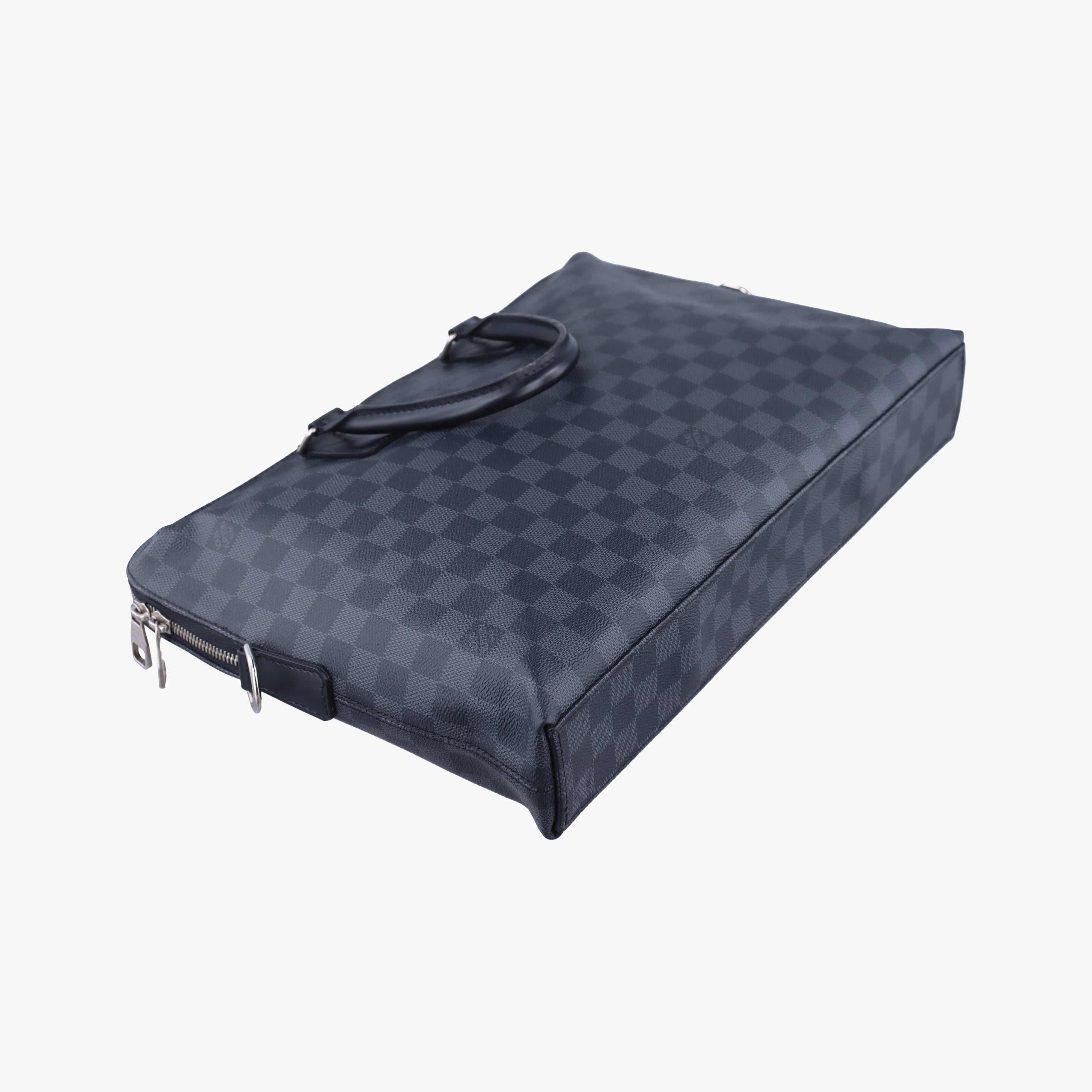 Pre-owned Louis Vuitton Porte Documents Jour Noir Damier Graphite N48224 handbag | stylenewstar