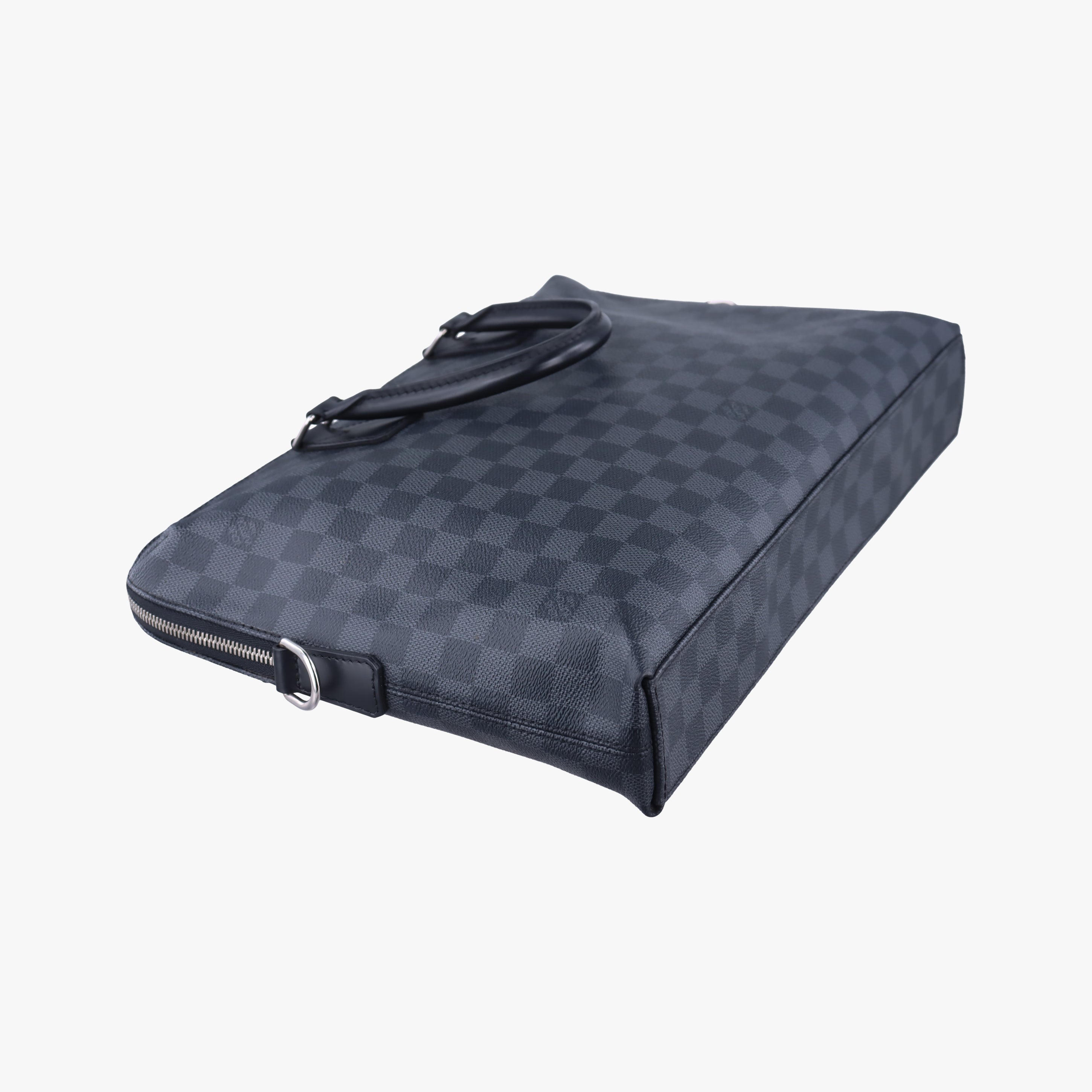Pre-owned Louis Vuitton Porte Documents Jour Noir Damier Graphite N48224 handbag | stylenewstar