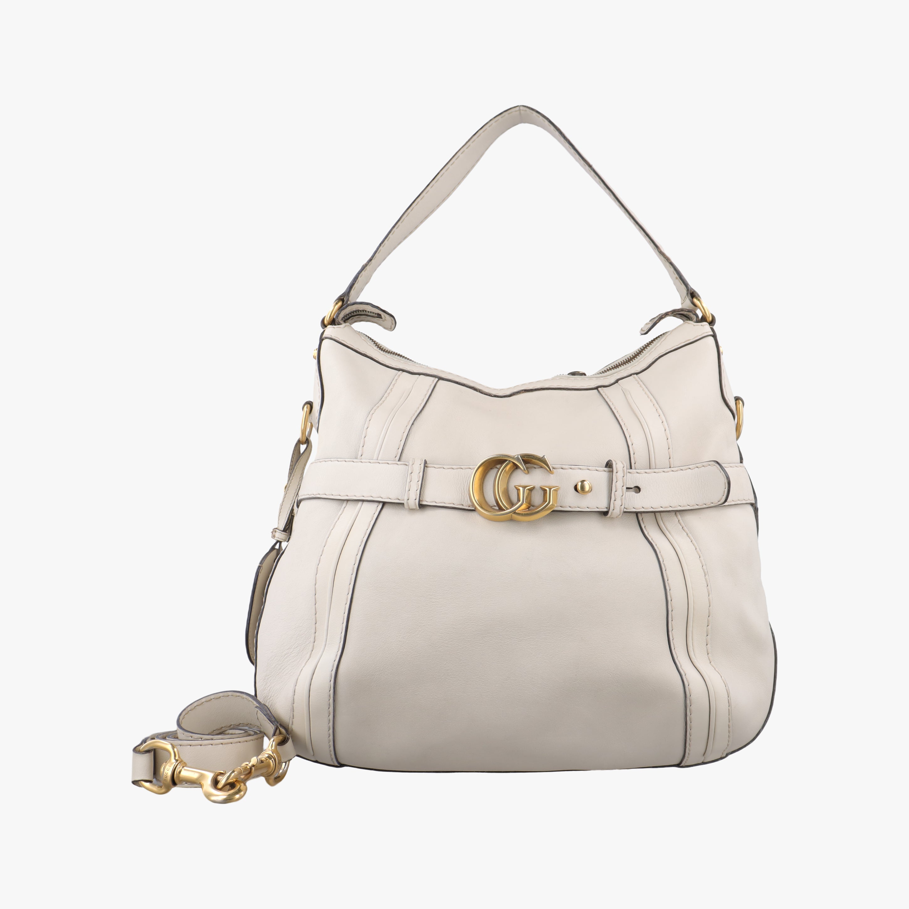 Vintage Gucci GG Running White Leather 247185 shoulderbag | stylenewstar