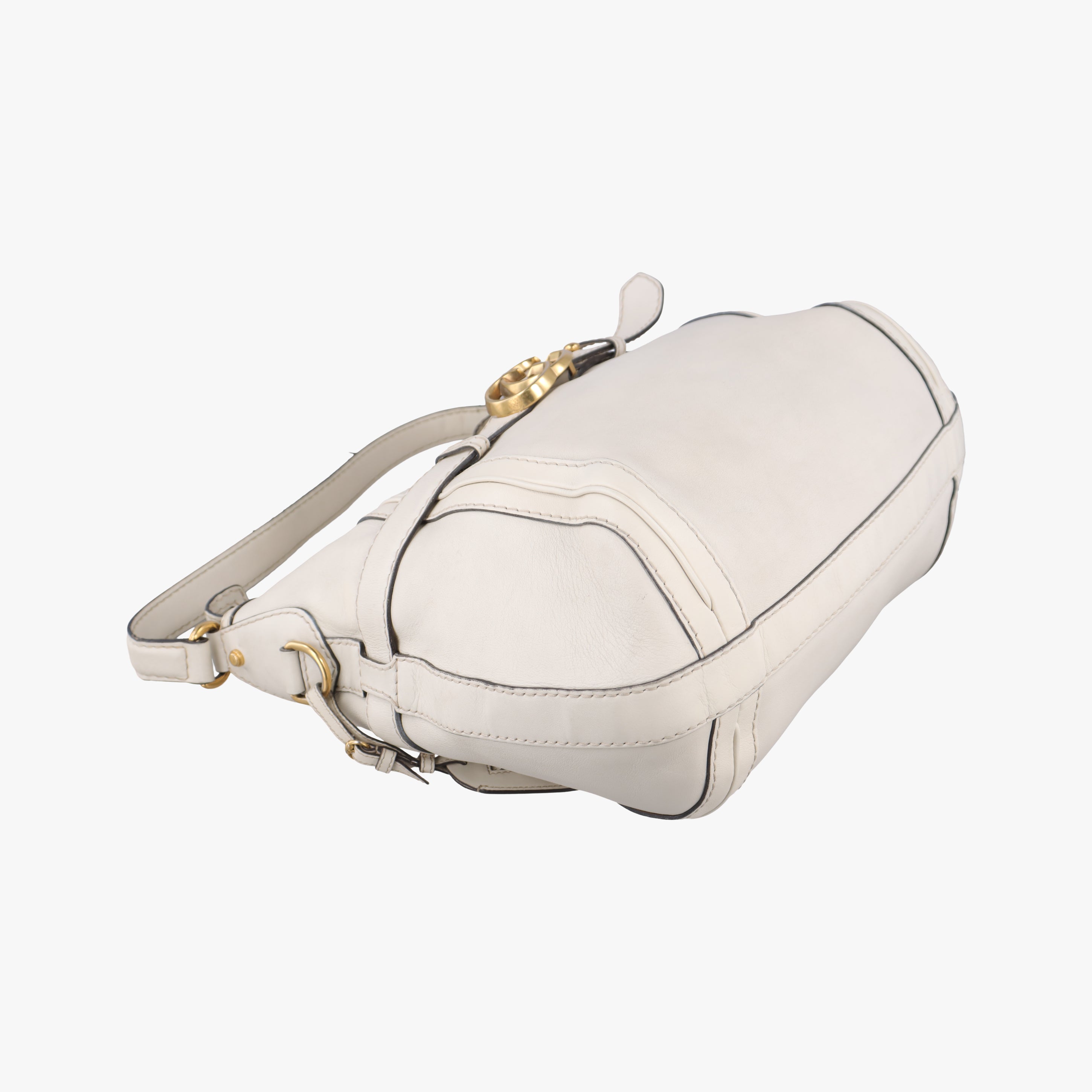 Vintage Gucci GG Running White Leather 247185 shoulderbag | stylenewstar