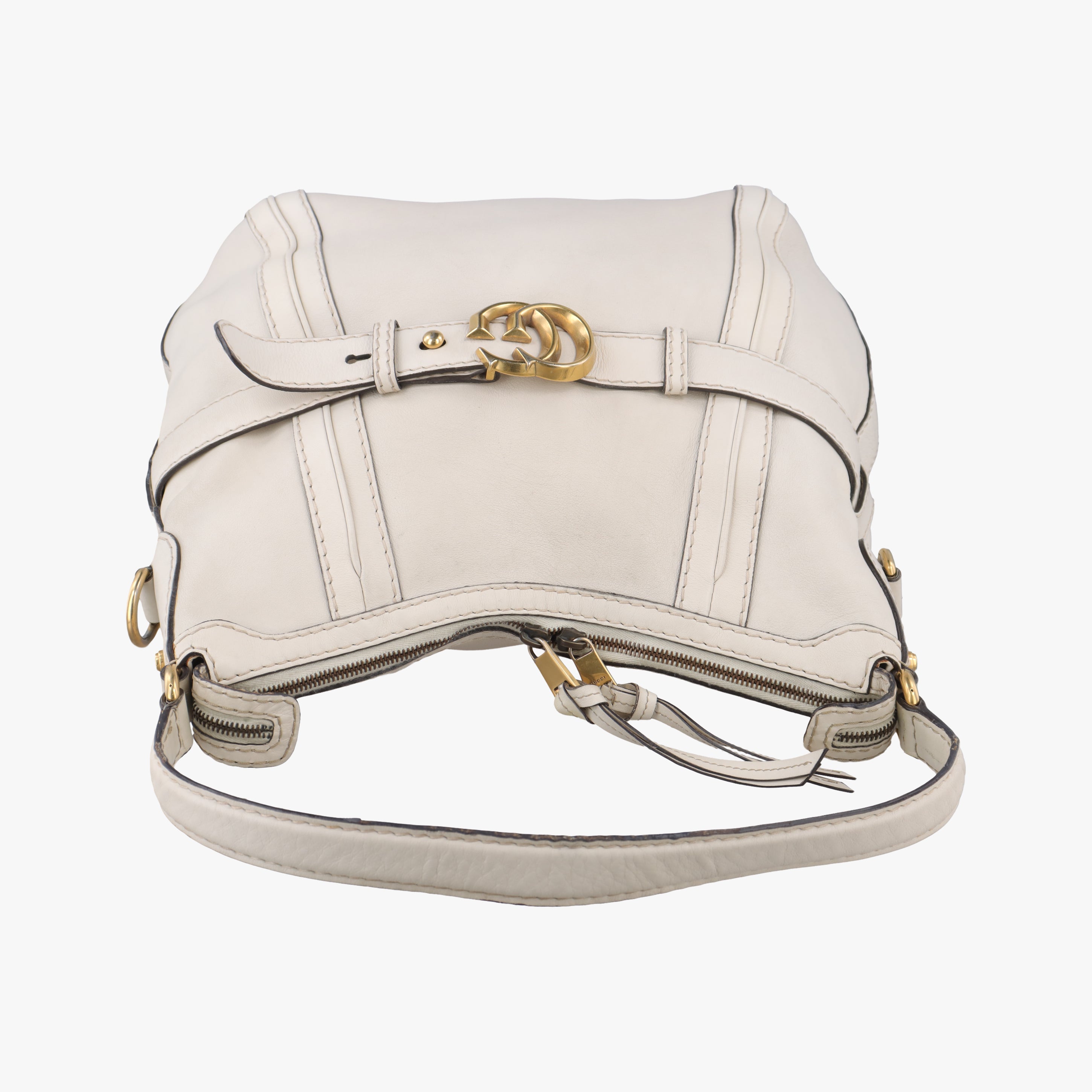 Vintage Gucci GG Running White Leather 247185 shoulderbag | stylenewstar