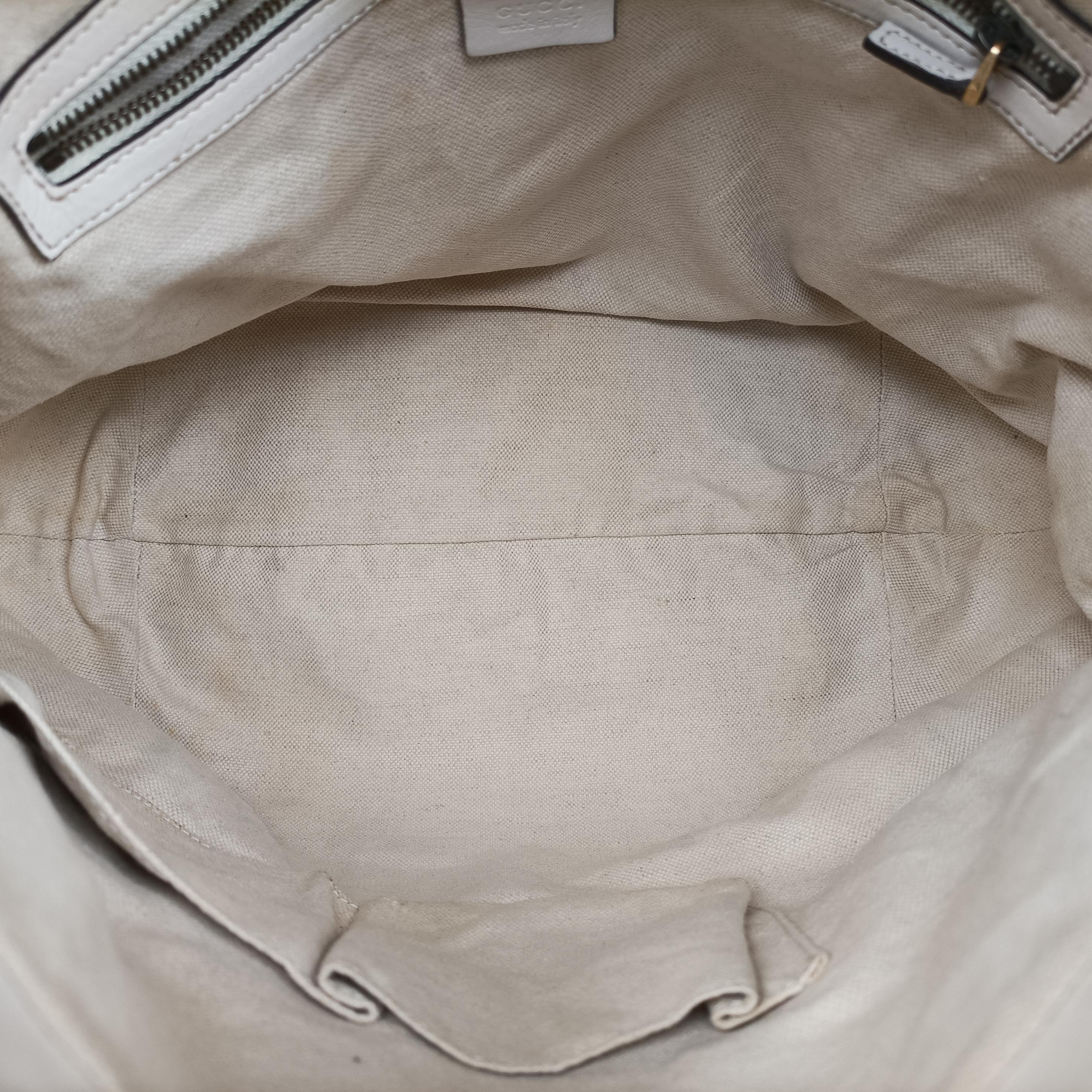 Vintage Gucci GG Running White Leather 247185 shoulderbag | stylenewstar