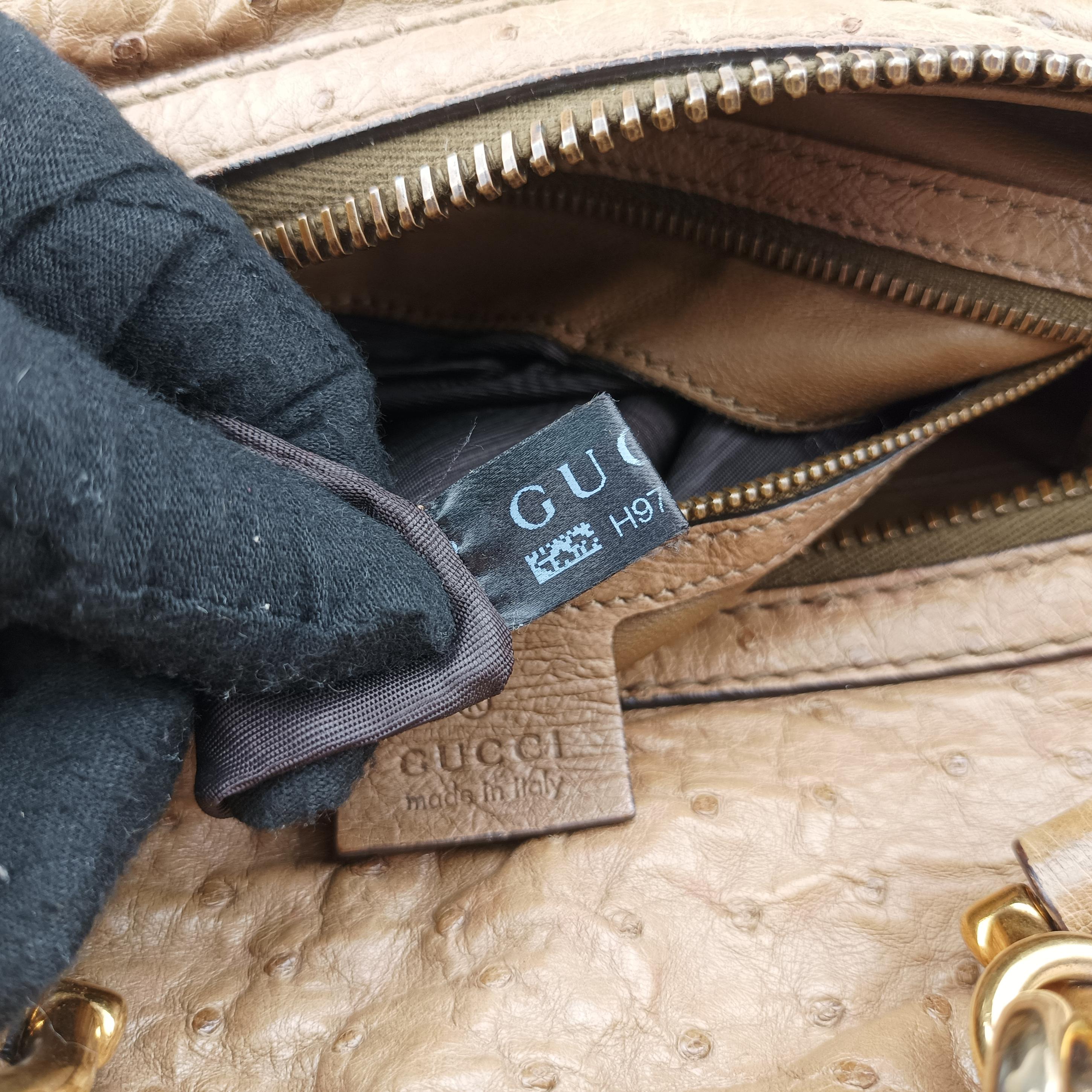 Secondhand Gucci Ostrich Sumila Tote beige Ostrich Leather 269928 shoulderbag | stylenewstar