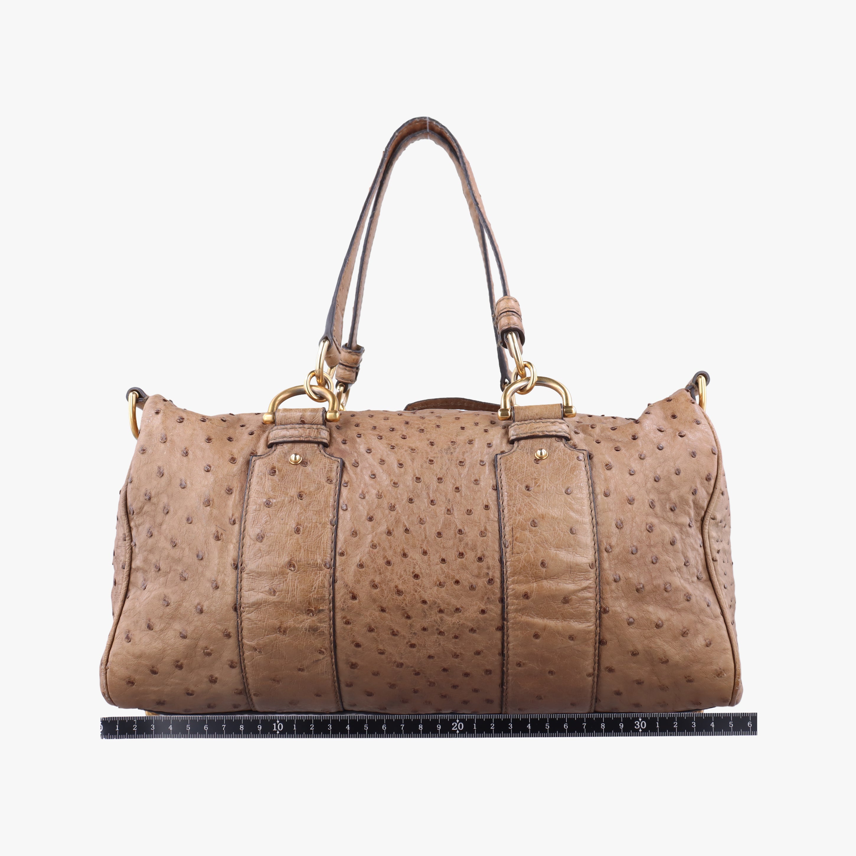 Secondhand Gucci Ostrich Sumila Tote beige Ostrich Leather 269928 shoulderbag | stylenewstar