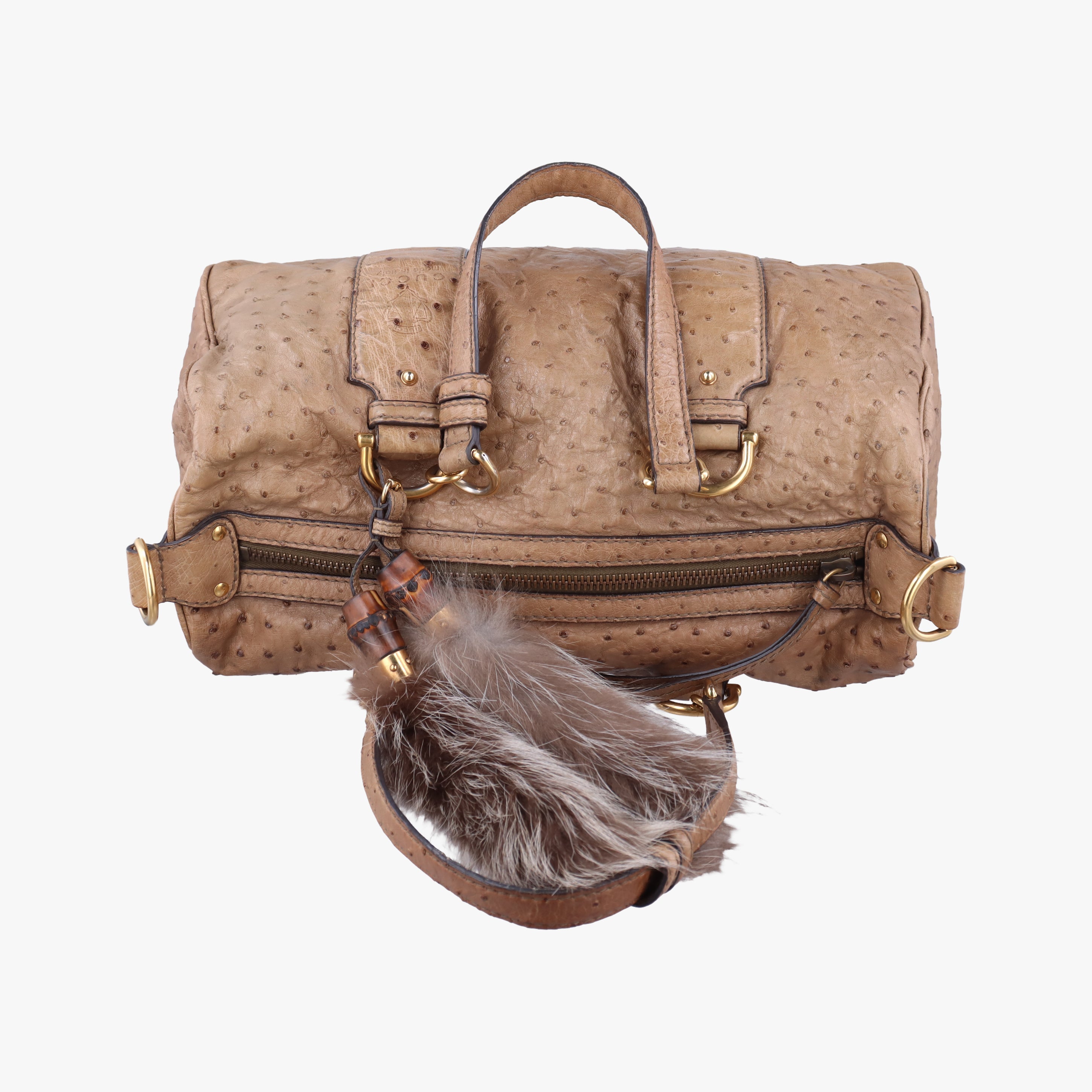 Secondhand Gucci Ostrich Sumila Tote beige Ostrich Leather 269928 shoulderbag | stylenewstar