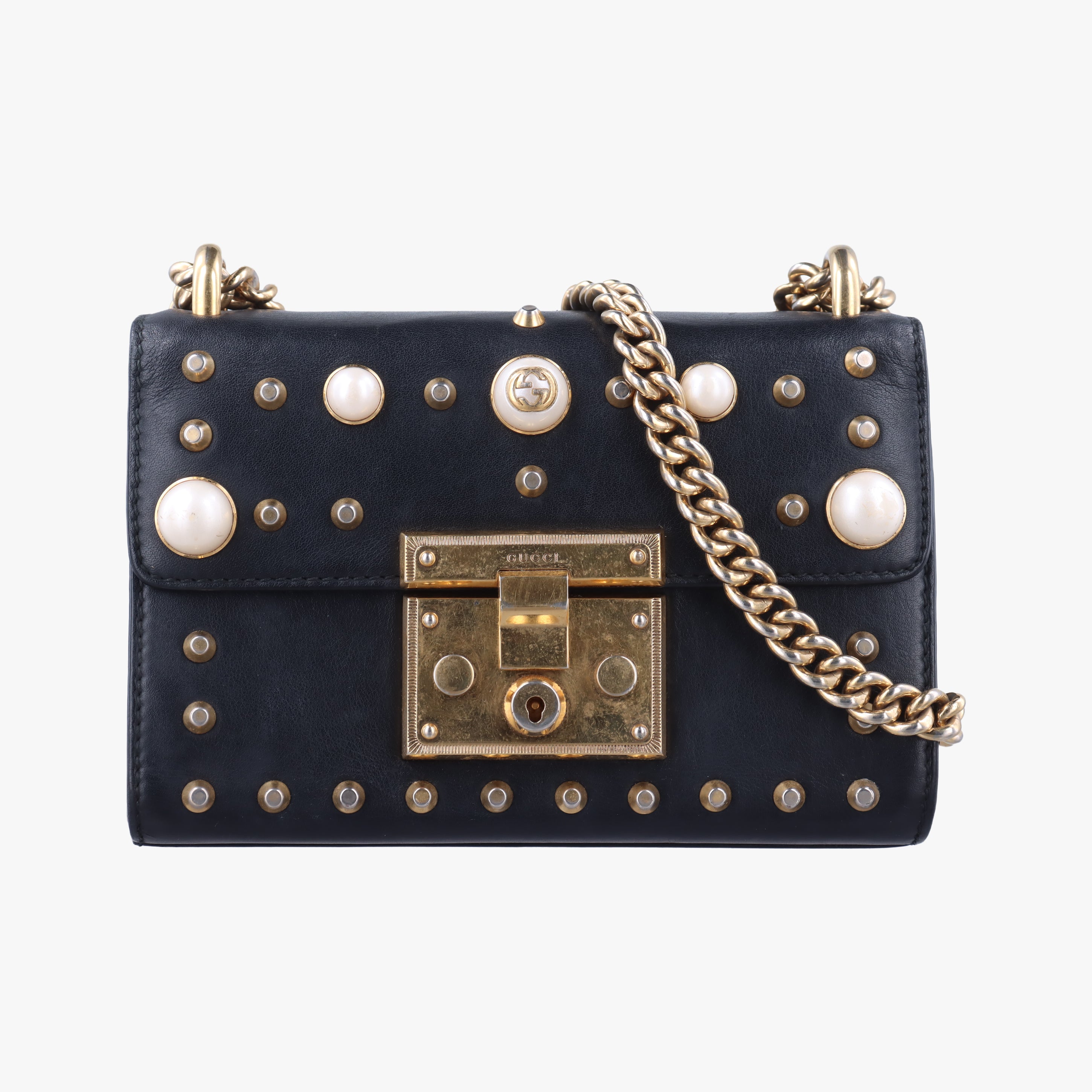 Pre-owned Gucci Padlock Black Leather 432182 shoulderbag | stylenewstar