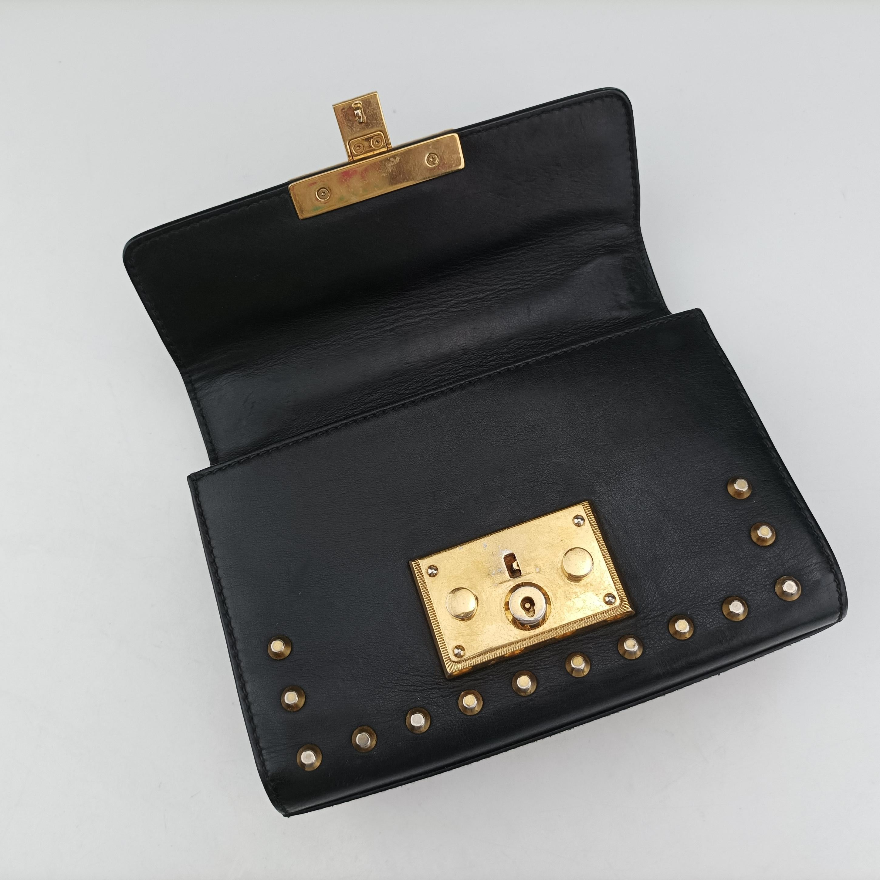 Pre-owned Gucci Padlock Black Leather 432182 shoulderbag | stylenewstar