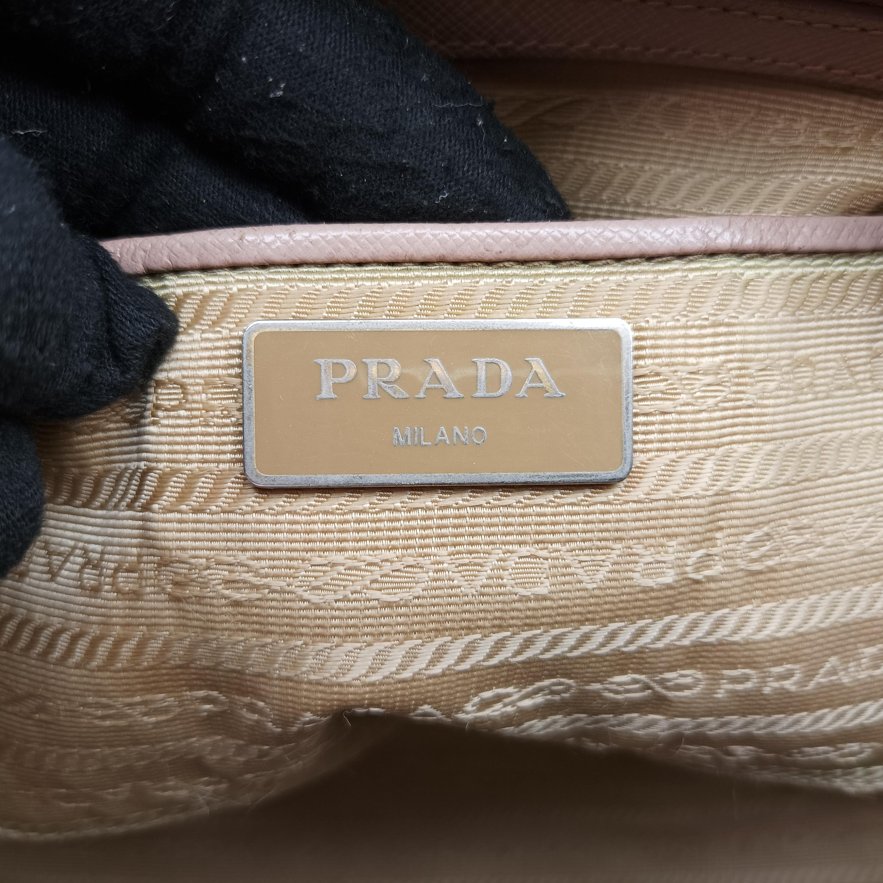 Pre-owned Prada Galleria Pink SAFFIANO Leather BN2274 shoulderbag | stylenewstar