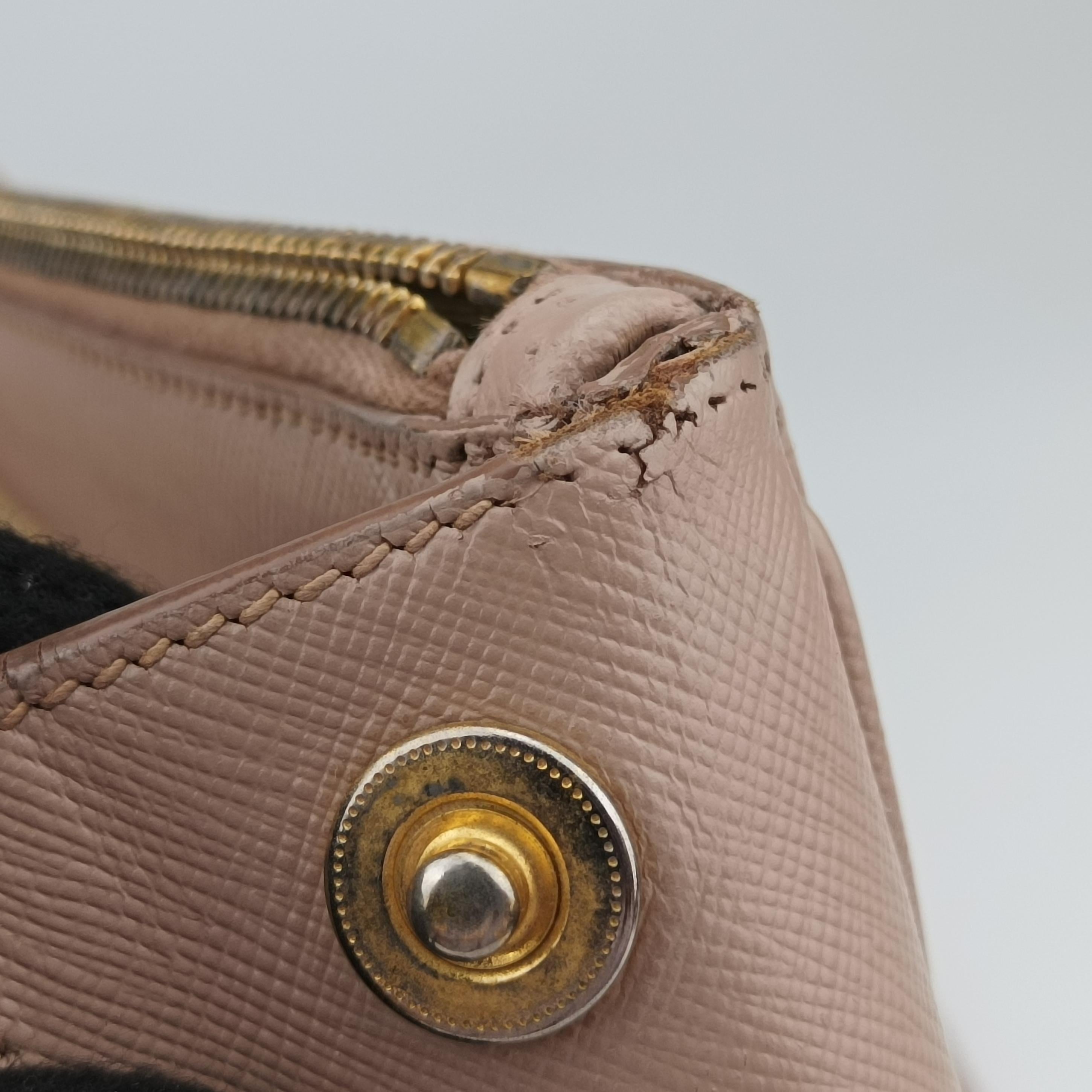 Pre-owned Prada Galleria Pink SAFFIANO Leather BN2274 shoulderbag | stylenewstar