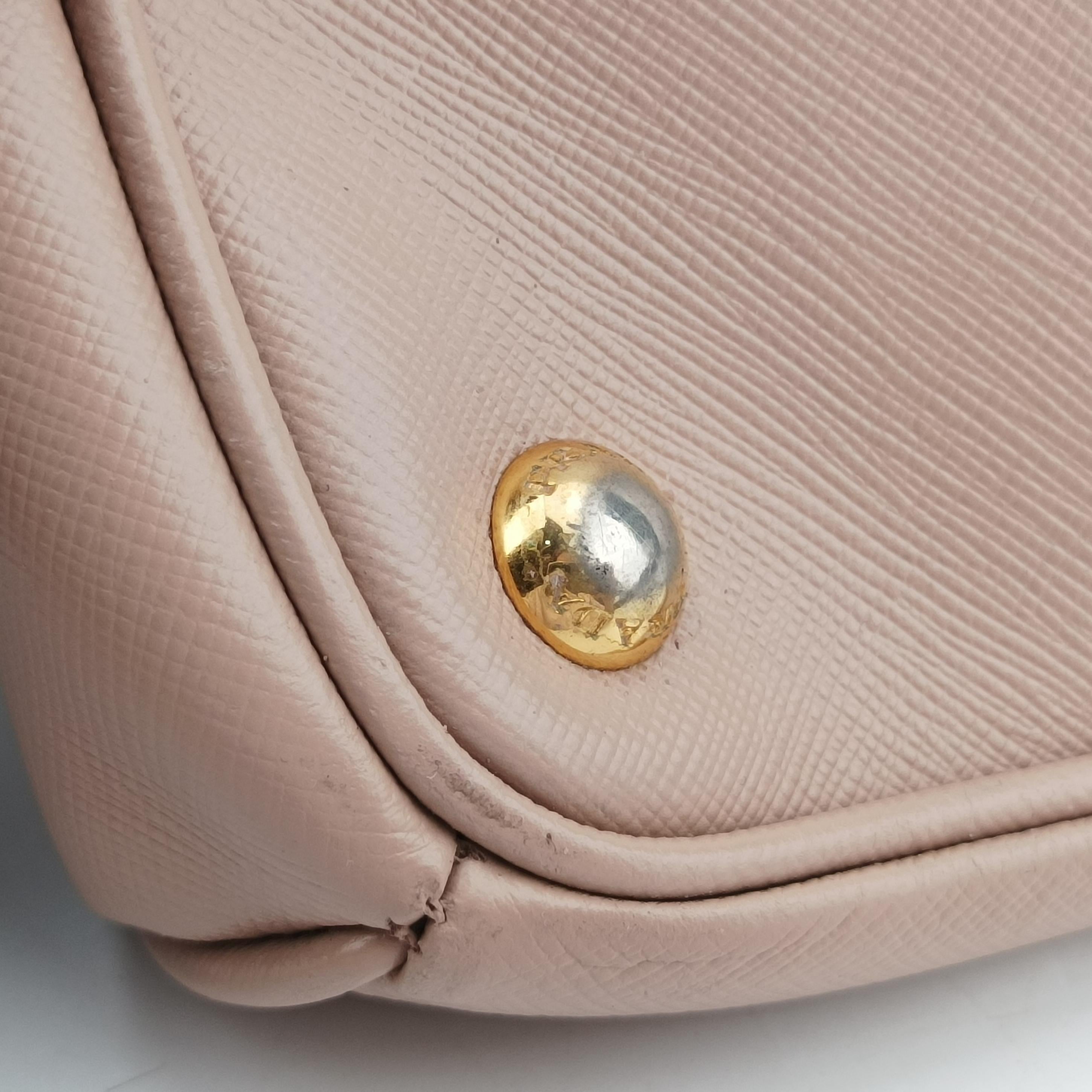 Pre-owned Prada Galleria Pink SAFFIANO Leather BN2274 shoulderbag | stylenewstar