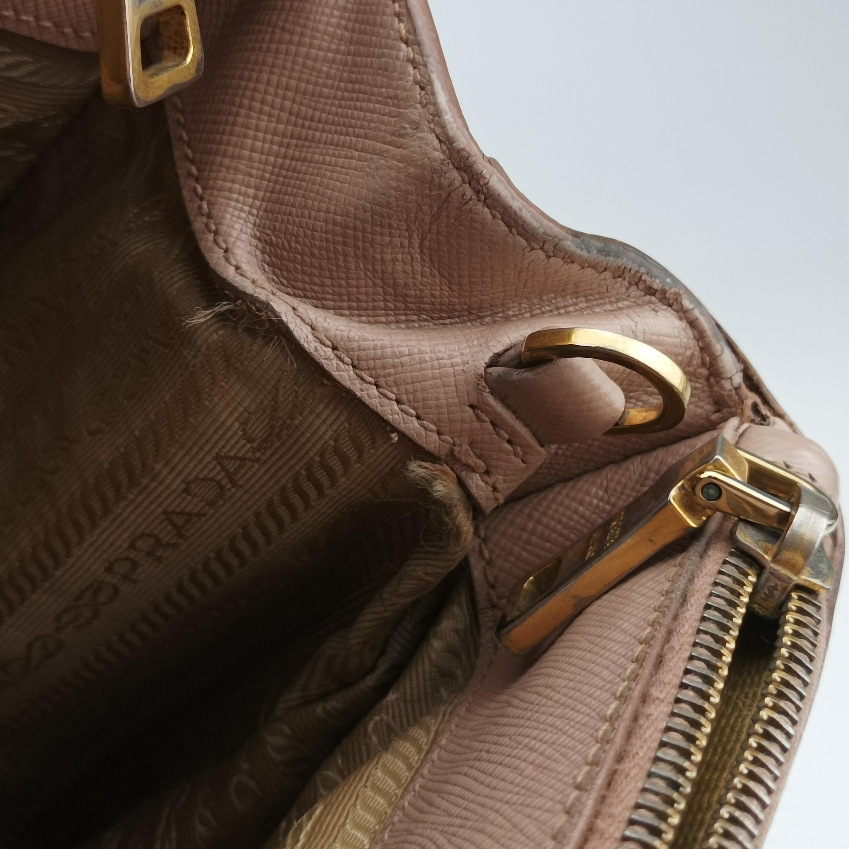 Pre-owned Prada Galleria Pink SAFFIANO Leather BN2274 shoulderbag | stylenewstar
