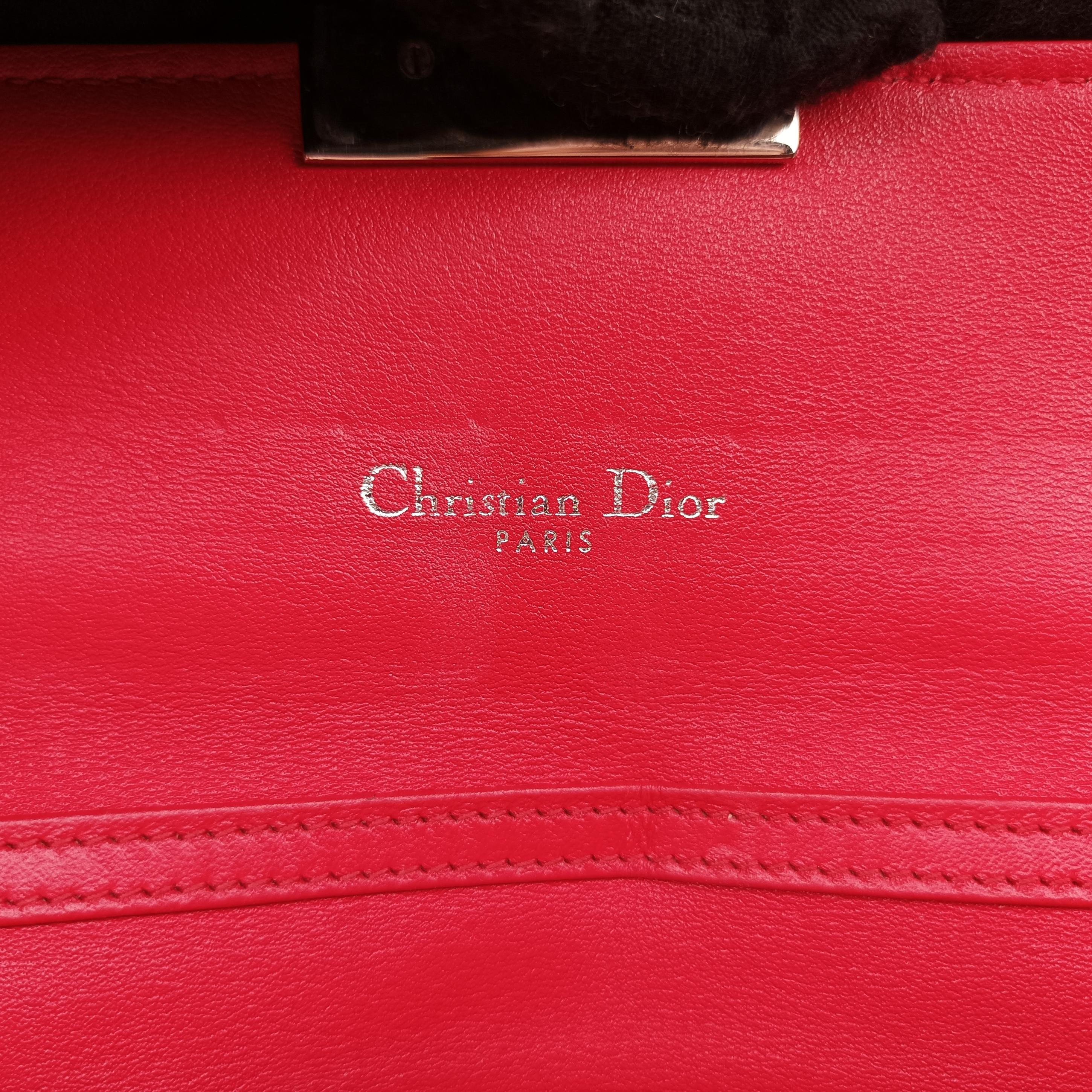 Vintage Christian Dior Cannage New Lock Red Patent  handbag | stylenewstar