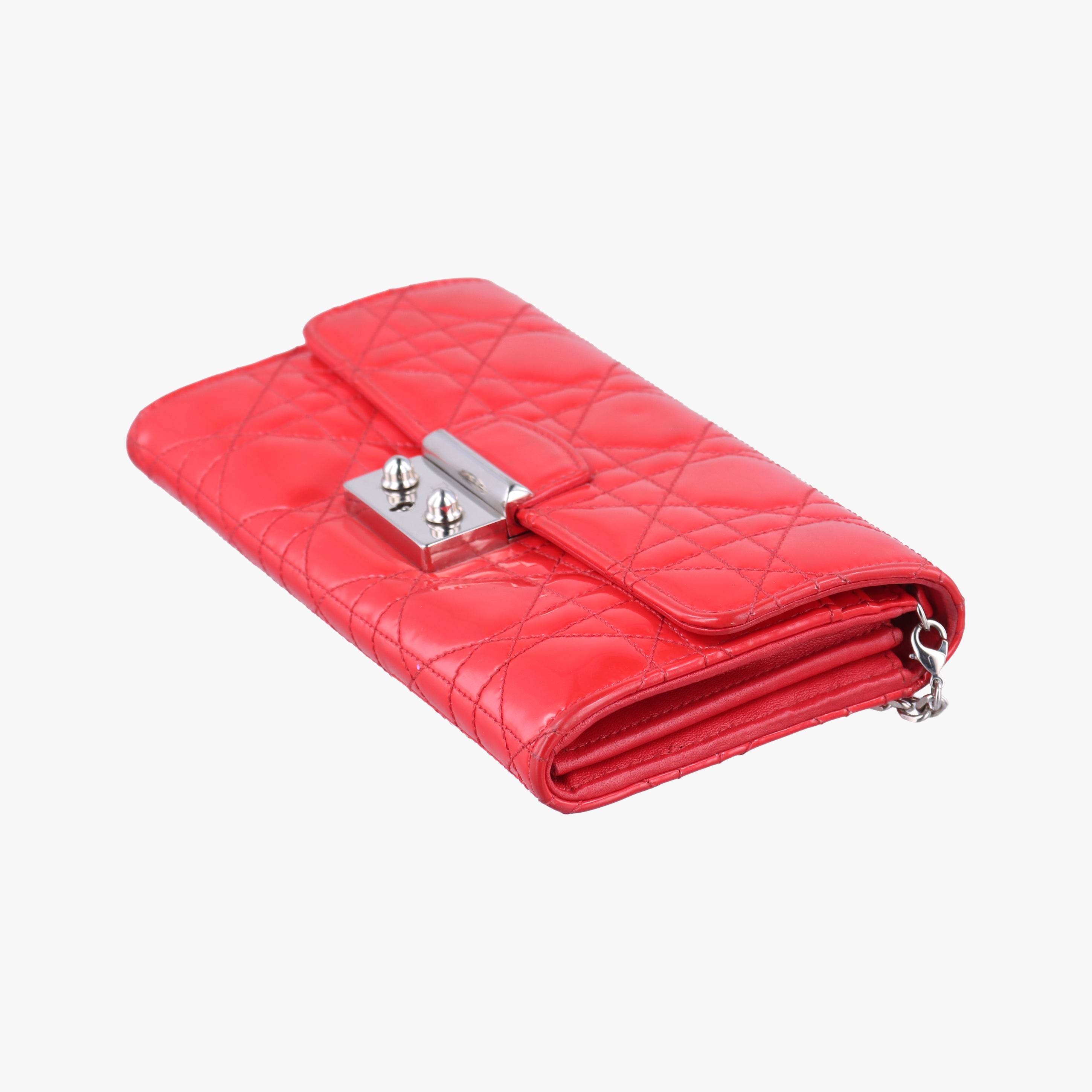 Vintage Christian Dior Cannage New Lock Red Patent  handbag | stylenewstar
