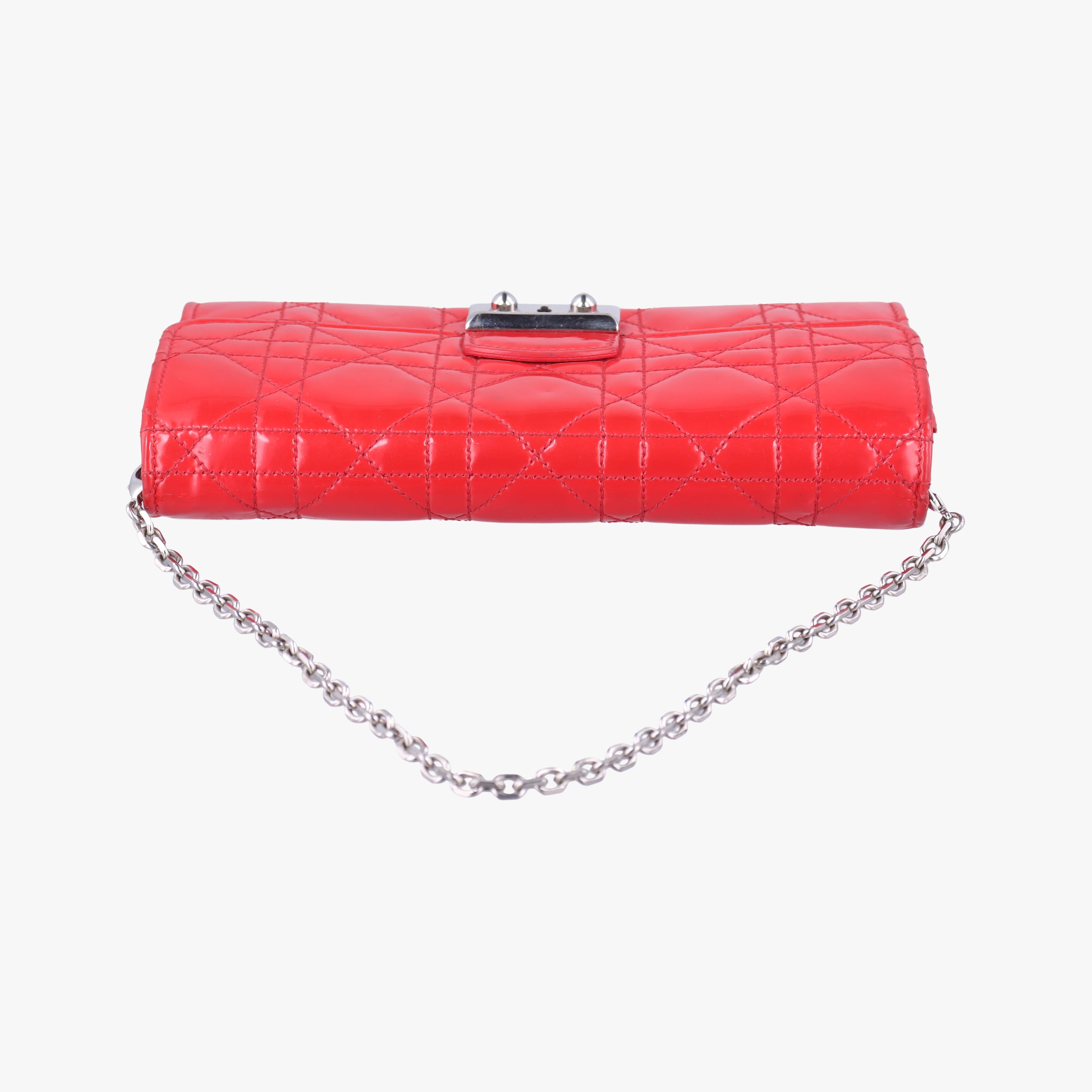 Vintage Christian Dior Cannage New Lock Red Patent  handbag | stylenewstar