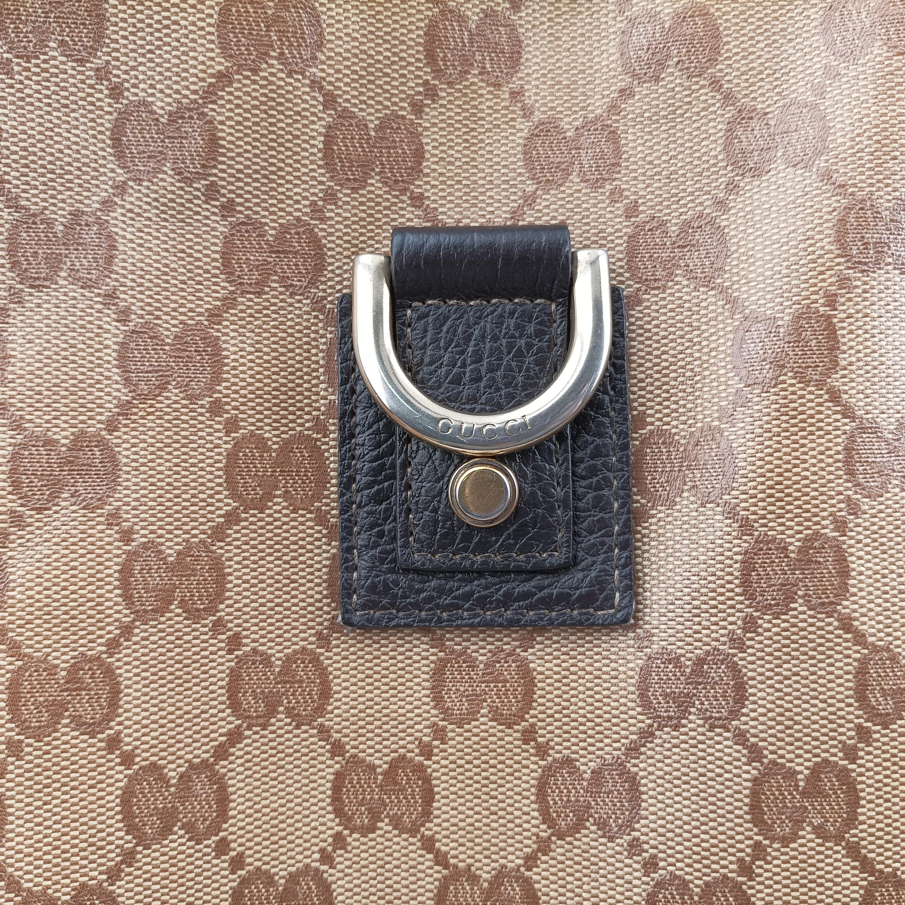Pre-owned Gucci GG Crystal Abbey Hobo Brown PVC coated canvas 268636 handbag | stylenewstar