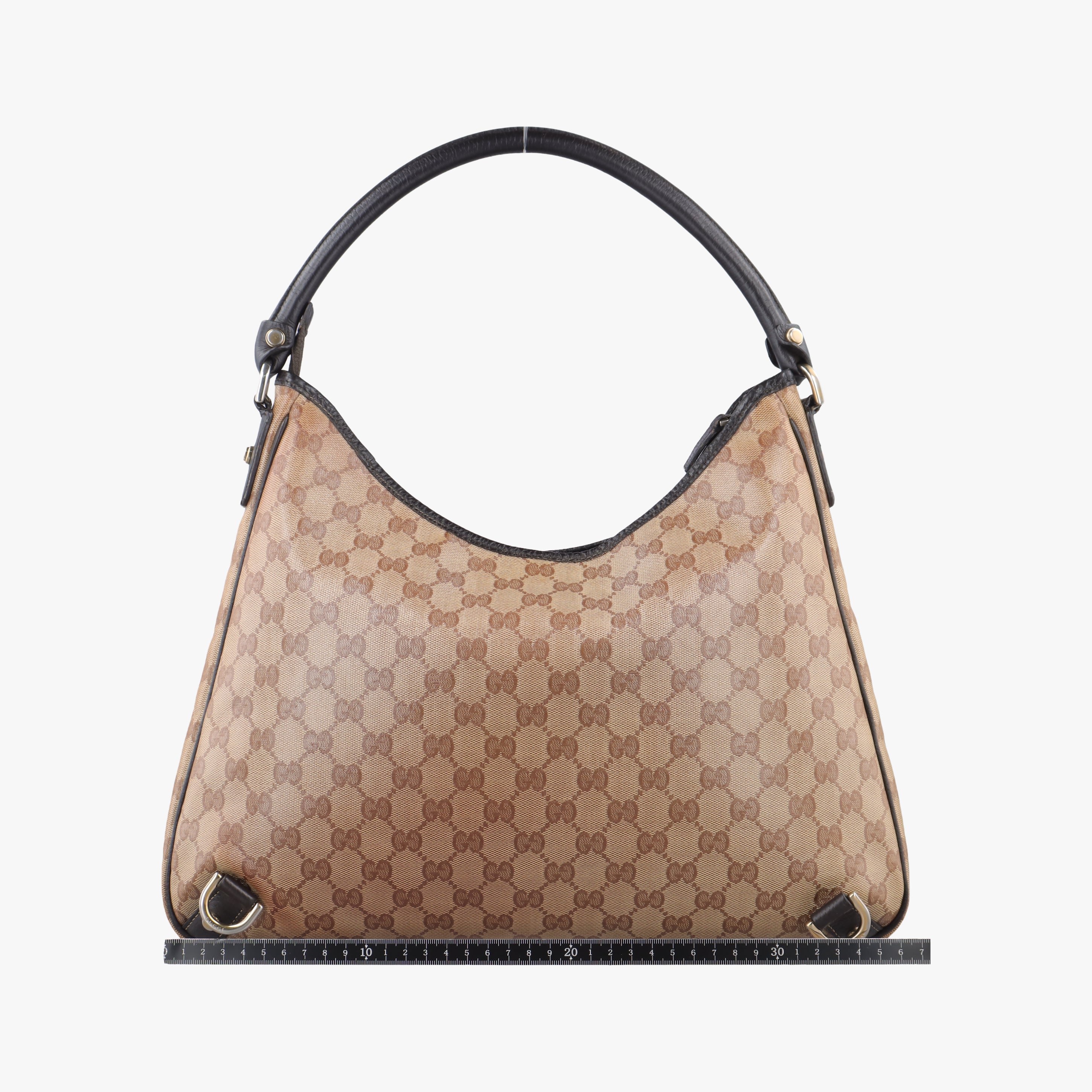 Pre-owned Gucci GG Crystal Abbey Hobo Brown PVC coated canvas 268636 handbag | stylenewstar