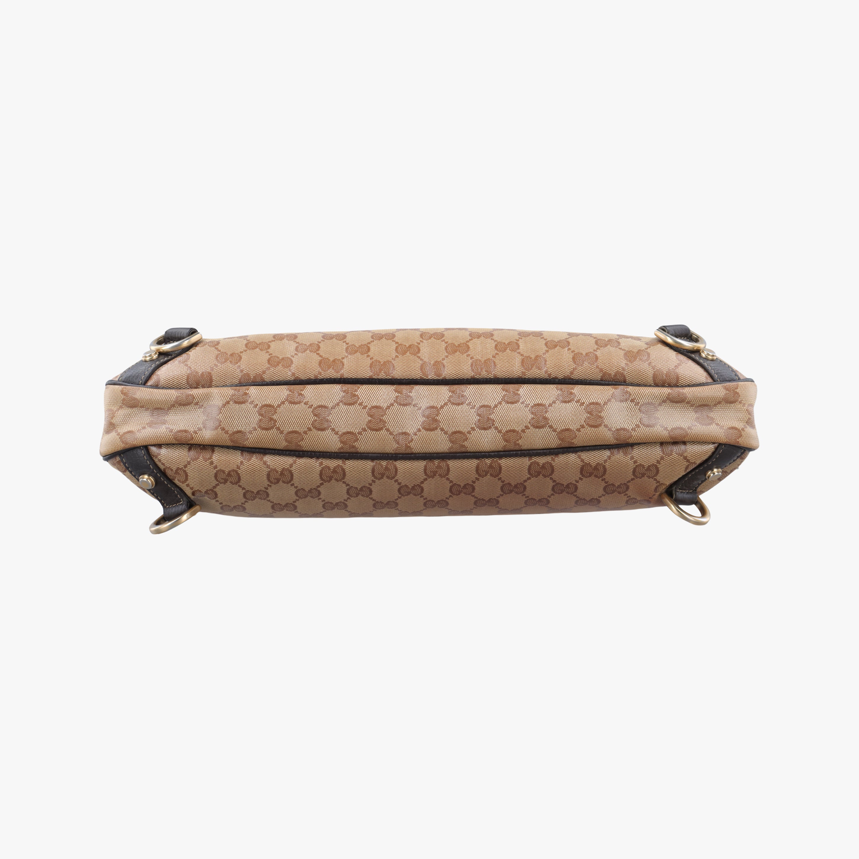 Pre-owned Gucci GG Crystal Abbey Hobo Brown PVC coated canvas 268636 handbag | stylenewstar