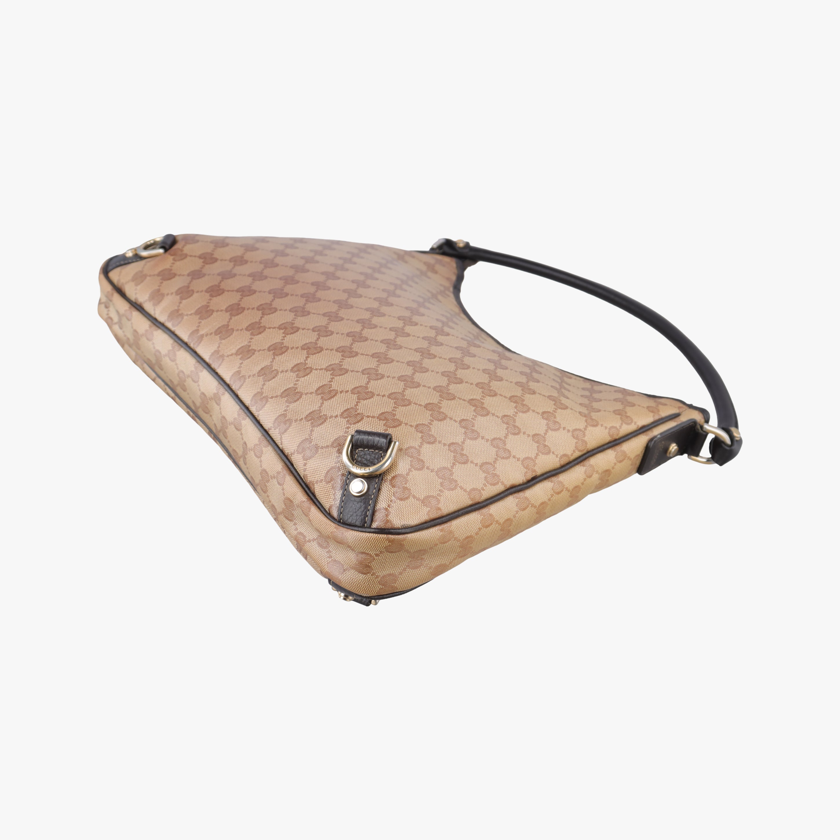 Pre-owned Gucci GG Crystal Abbey Hobo Brown PVC coated canvas 268636 handbag | stylenewstar