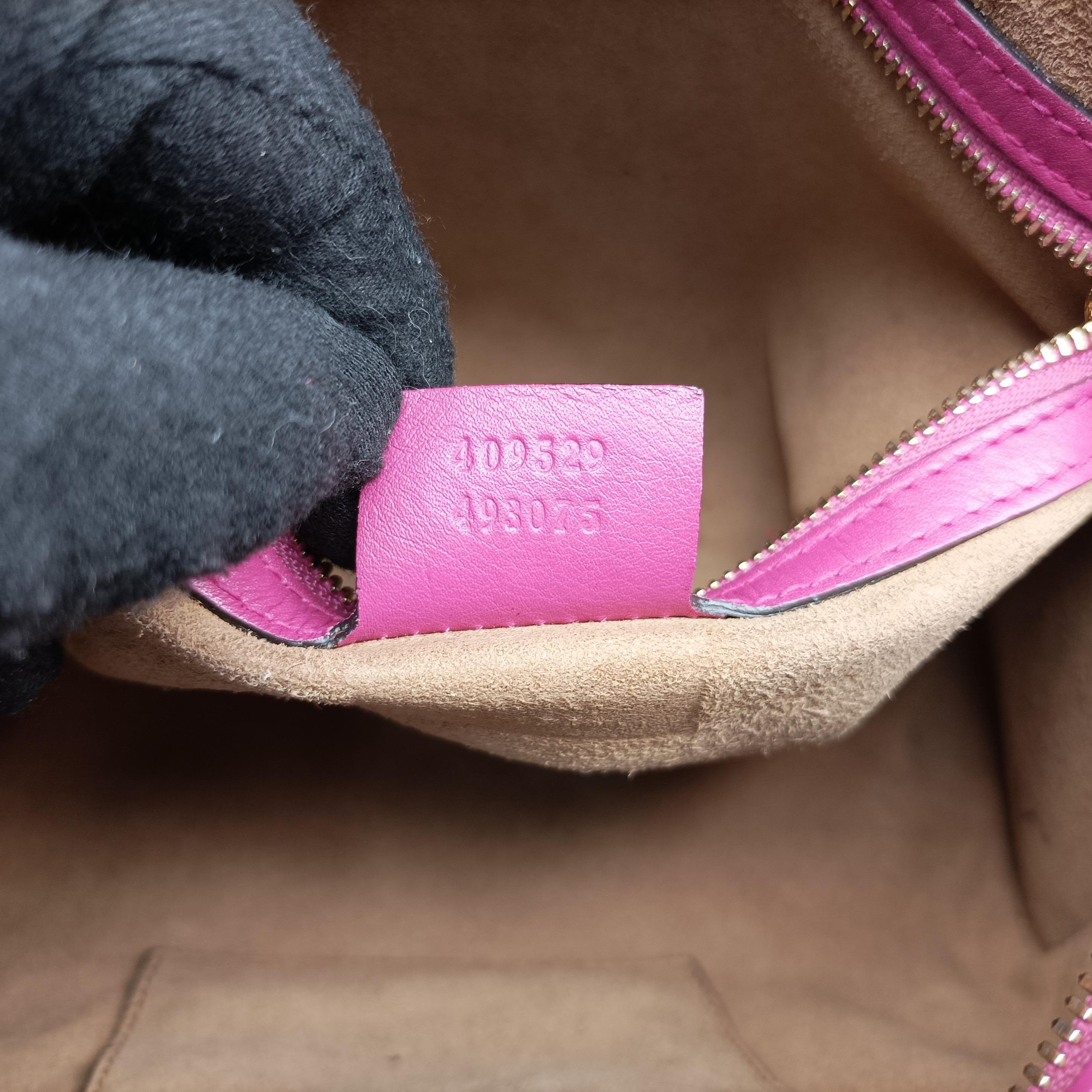 Vintage Gucci GG SUPREME beige×red×pink PVC coated canvas 409529 bostonbag | stylenewstar
