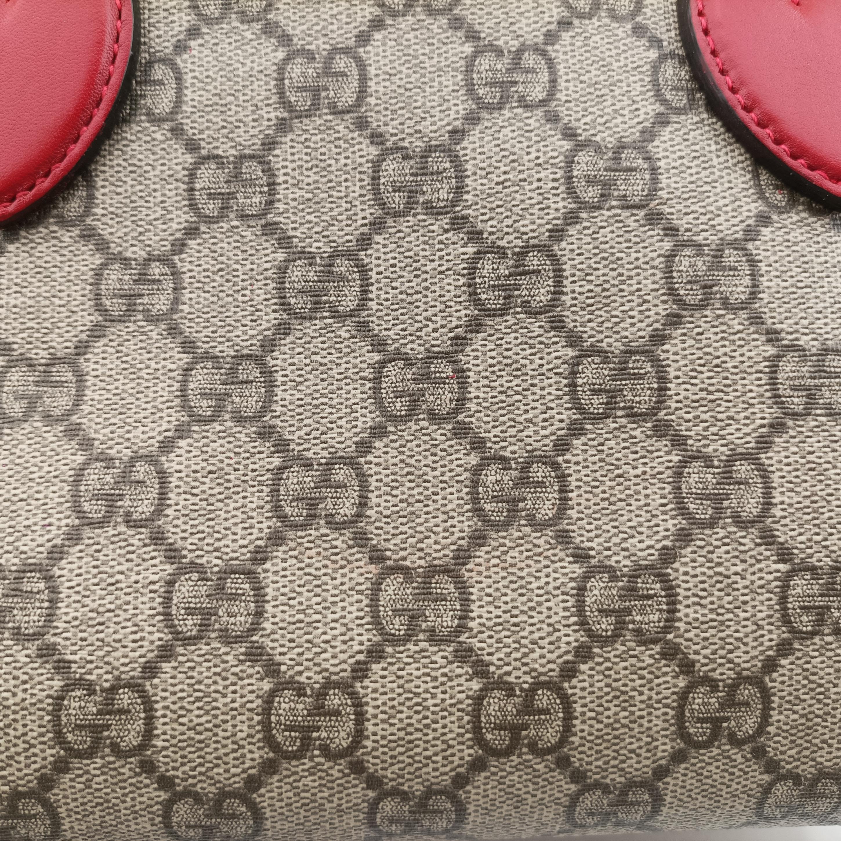 Vintage Gucci GG SUPREME beige×red×pink PVC coated canvas 409529 bostonbag | stylenewstar